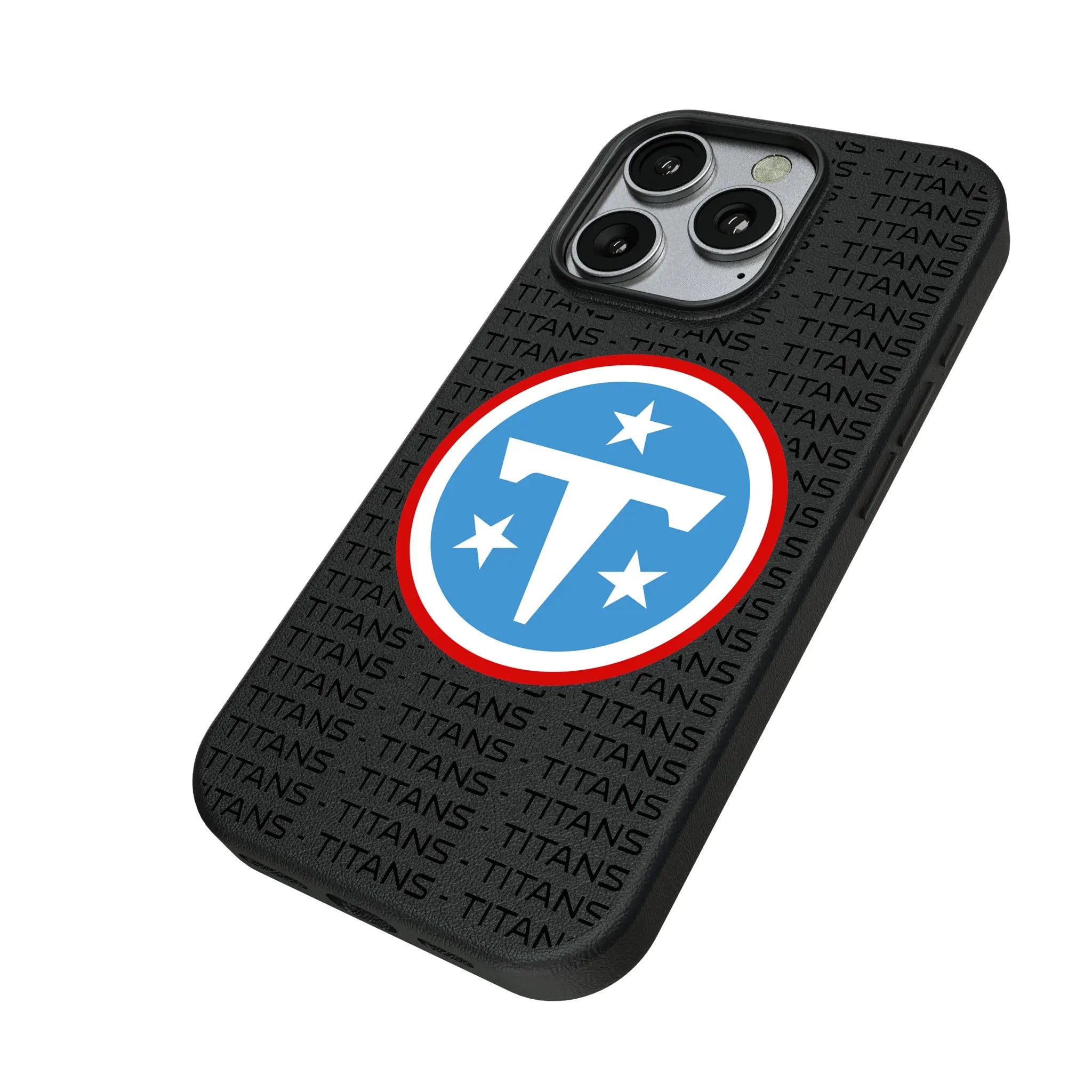 Tennessee Titans Text Backdrop iPhone MagSafe Compatible Phone Case for Apple iPhone - Isometric View