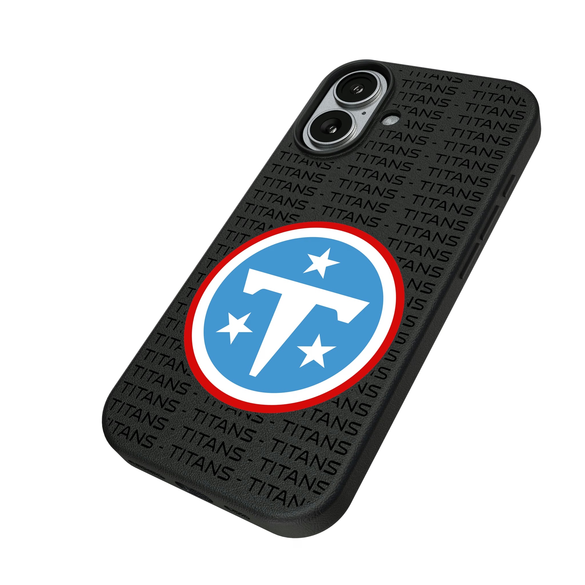 Tennessee Titans Text Backdrop iPhone MagSafe Compatible Phone Case for Apple iPhone - Isometric View#Device_iPhone 17