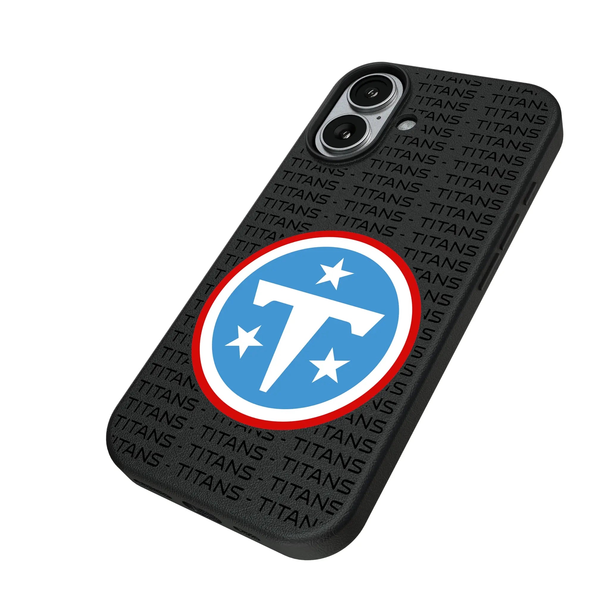 Tennessee Titans Text Backdrop iPhone MagSafe Compatible Phone Case for Apple iPhone - Isometric View#Device_iPhone 17