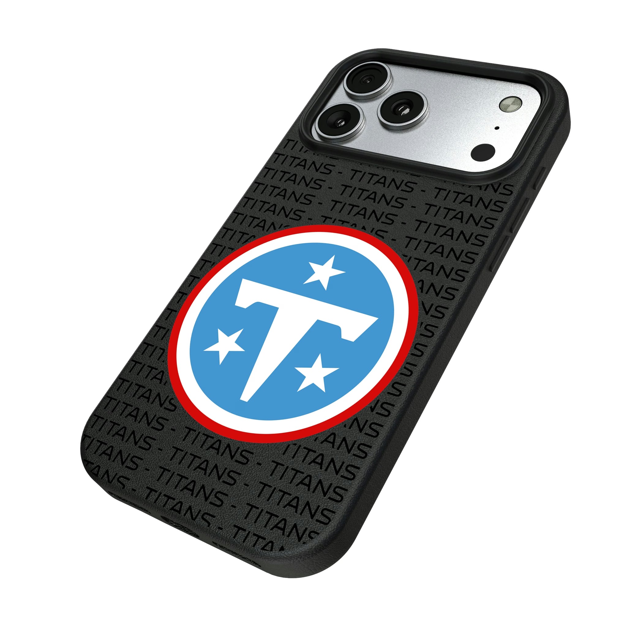 Tennessee Titans Text Backdrop iPhone MagSafe Compatible Phone Case for Apple iPhone - Isometric View#Device_iPhone 17 Pro Max