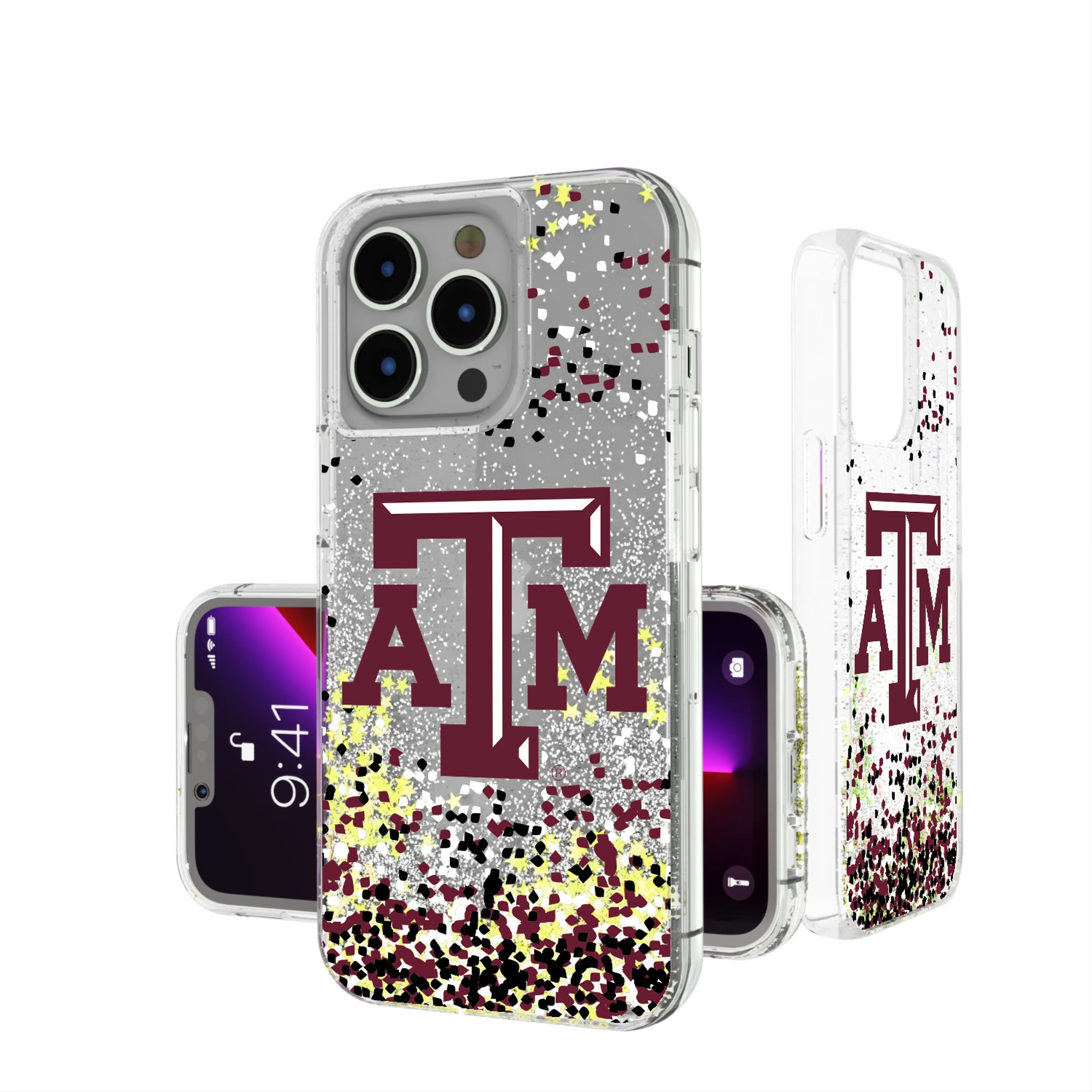 Texas A&M University Aggies Confetti iPhone Glitter Phone Case for Apple iPhone