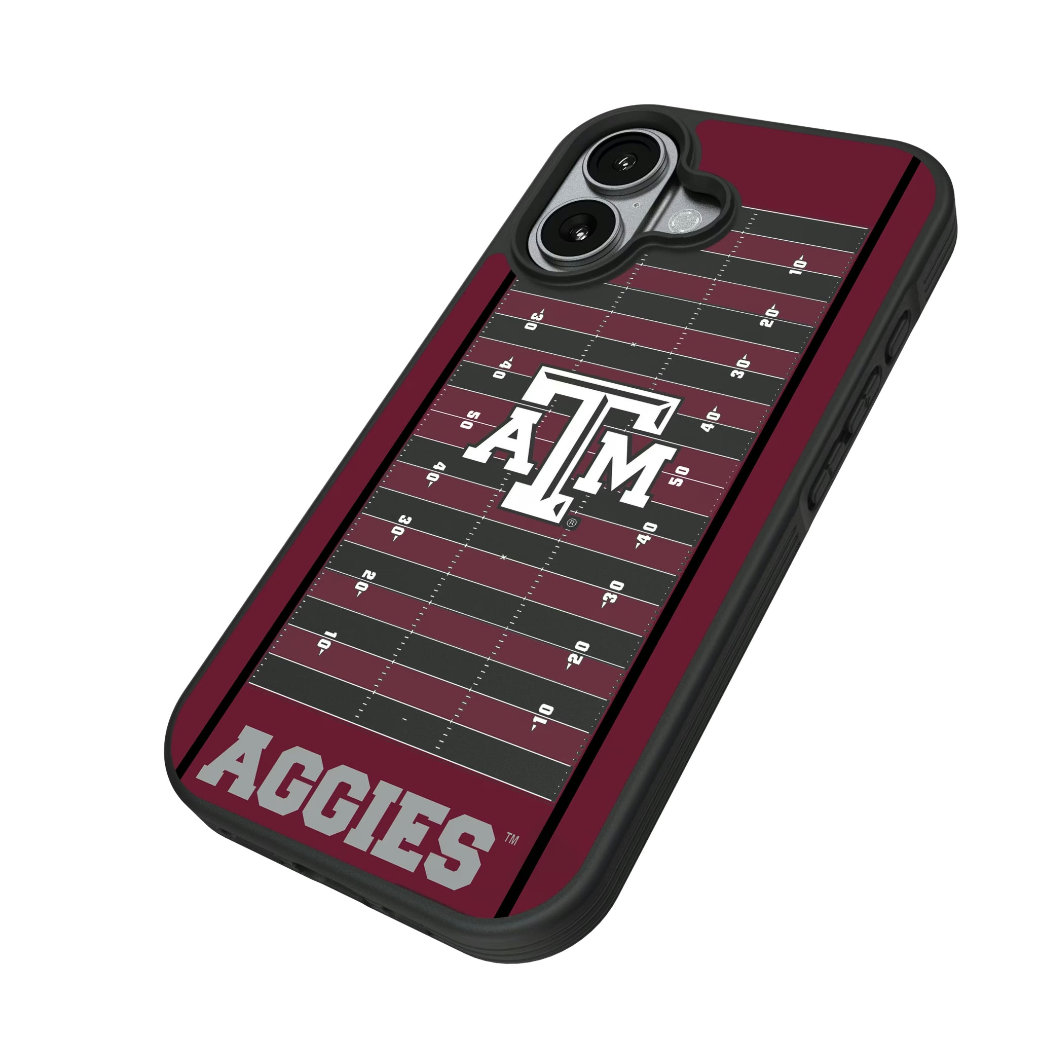Texas A&M University Aggies Field iPhone Bump Phone Case for Apple iPhone - Isometric View#Device_iPhone 17