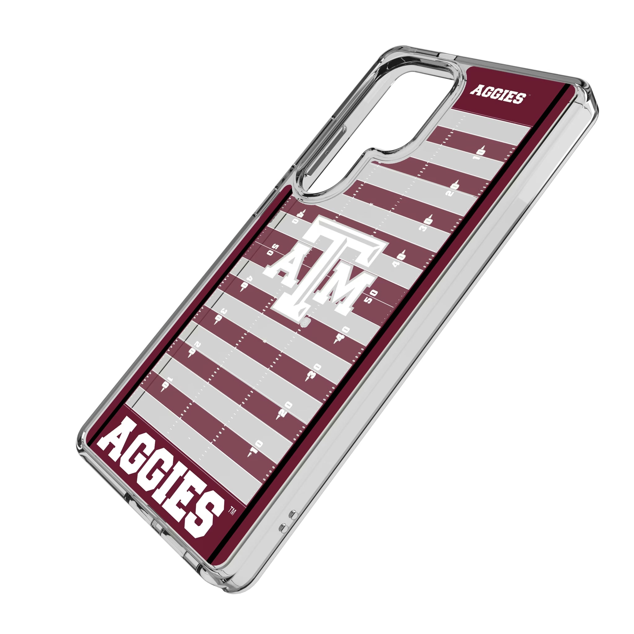 Texas A&M University Aggies Field Galaxy Clear Phone Case for Samsung Galaxy - Isometric View