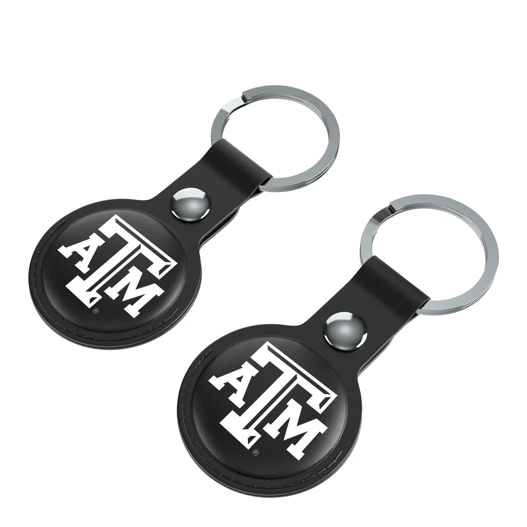 Texas A&M University Aggies Insignia AirTag Black Airtag Holder 2-Pack - Isometric View