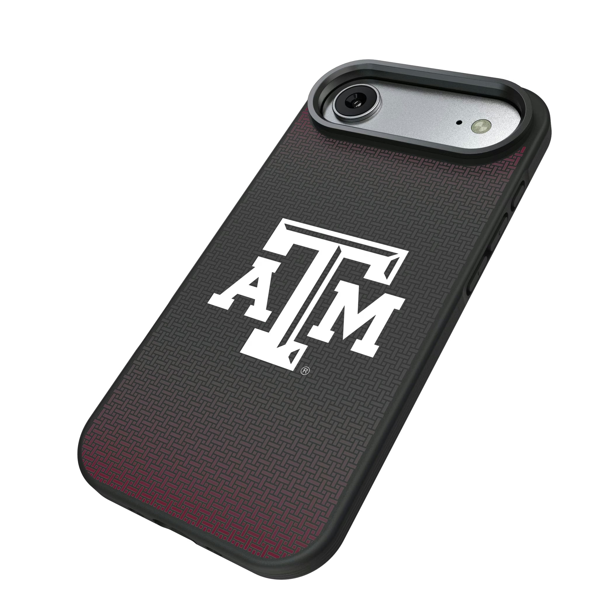 Texas A&M University Aggies Linen iPhone Bump Phone Case for Apple iPhone - Isometric View#Device_iPhone Air