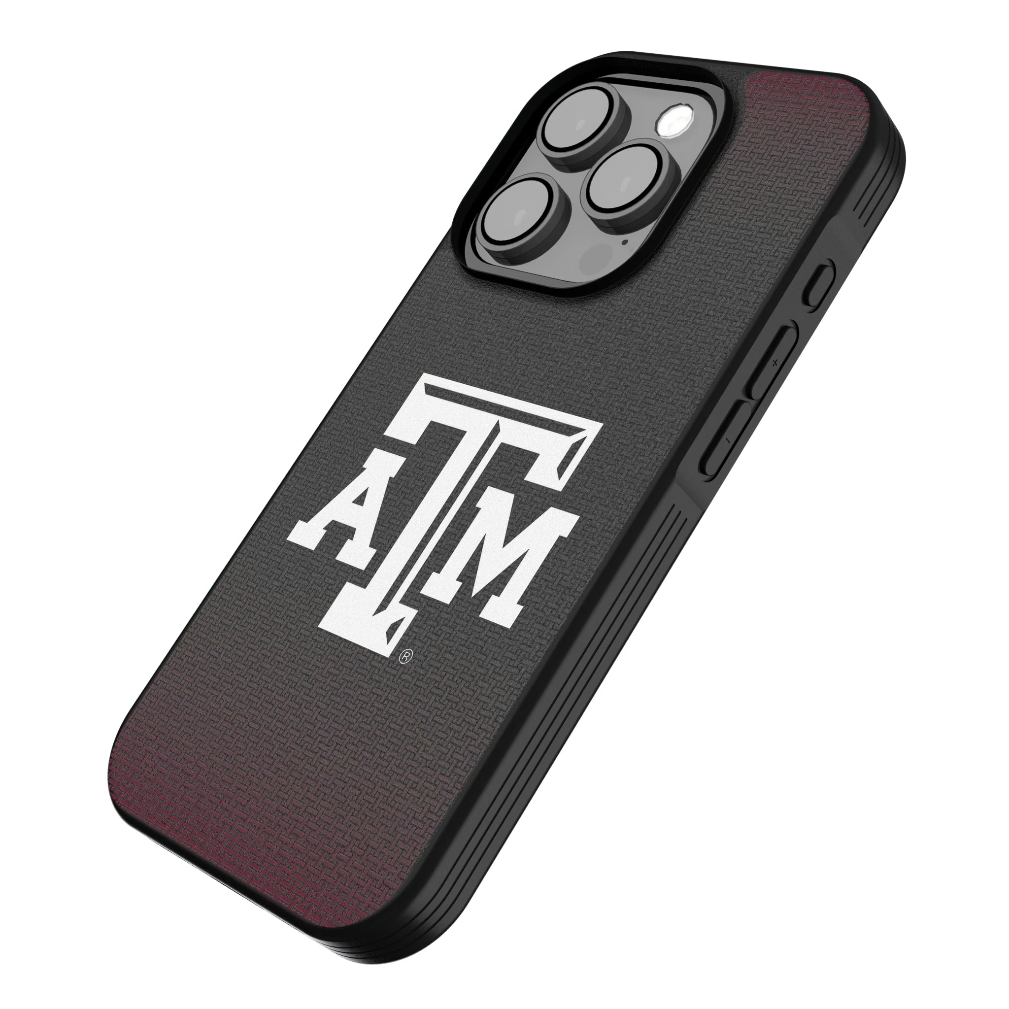 Texas A&M University Aggies Linen iPhone Bump Phone Case for Apple iPhone - Isometric View