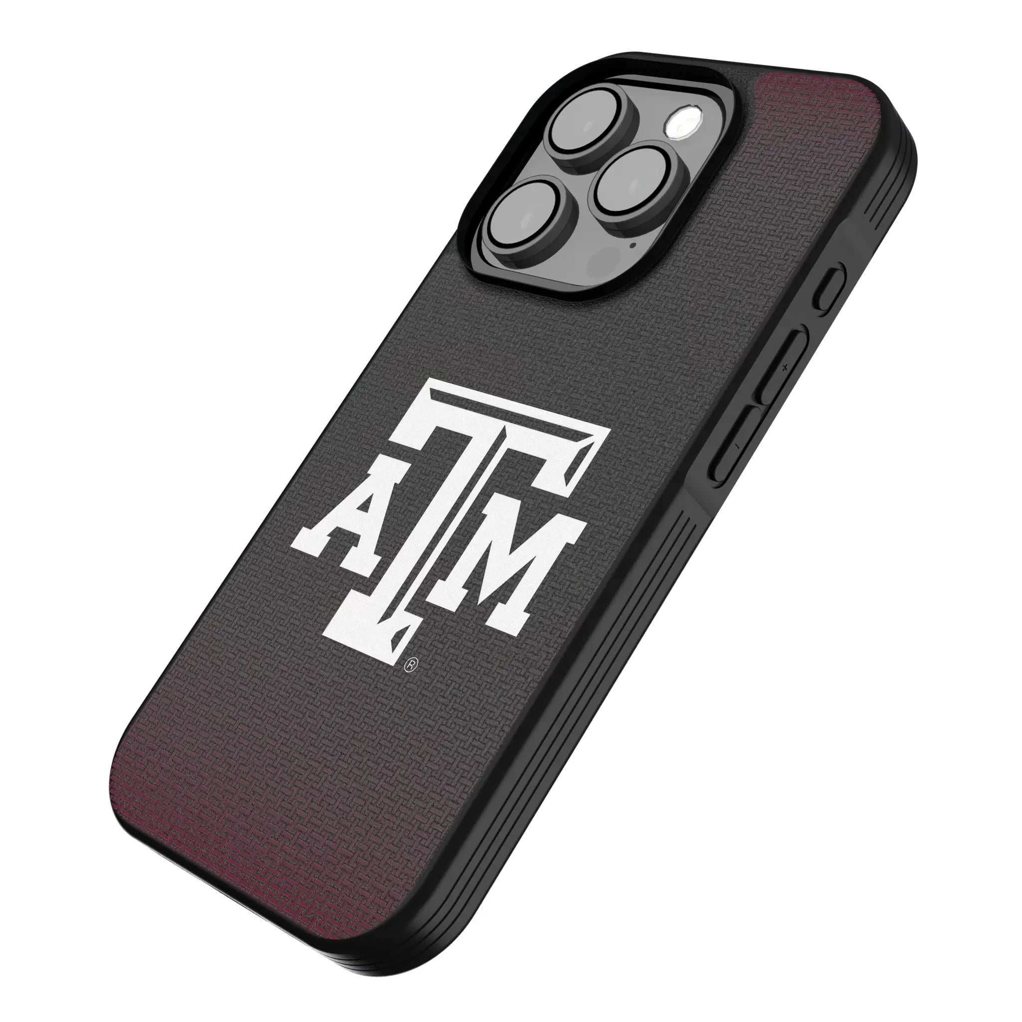 Texas A&M University Aggies Linen iPhone Bump Phone Case for Apple iPhone - Isometric View