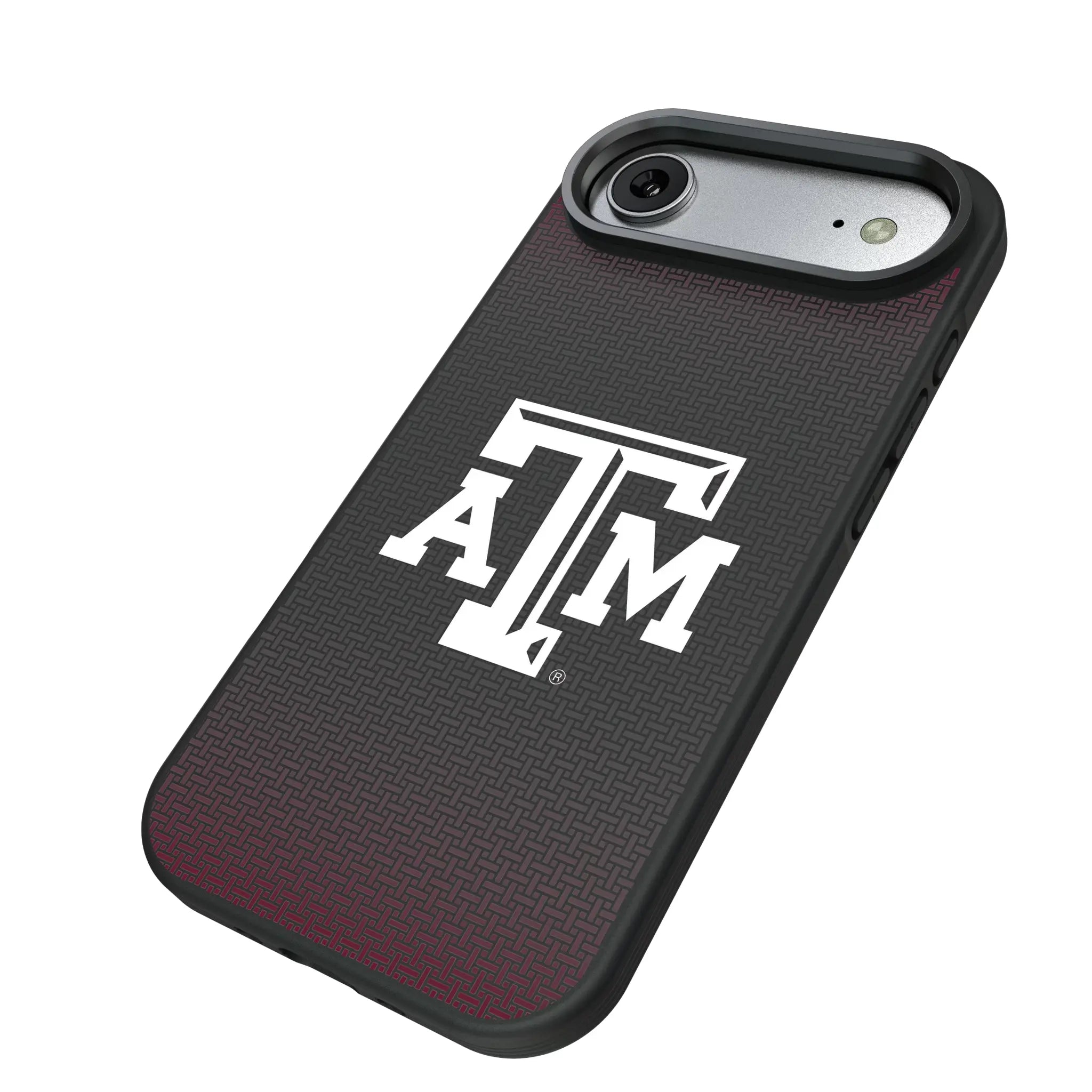 Texas A&M University Aggies Linen iPhone Bump Phone Case for Apple iPhone - Isometric View#Device_iPhone Air