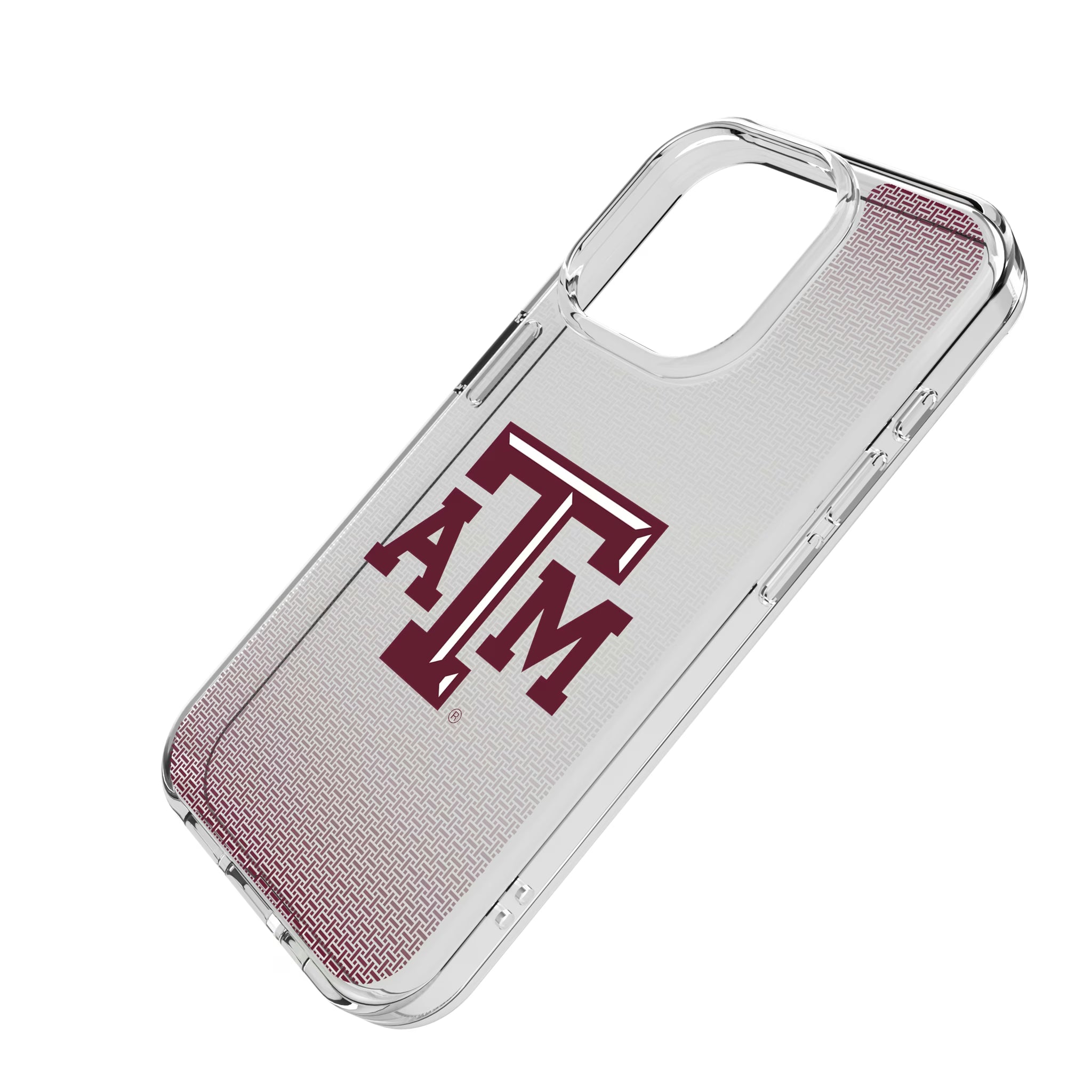 Texas A&M University Aggies Linen iPhone Clear Phone Case for Apple iPhone - Isometric View