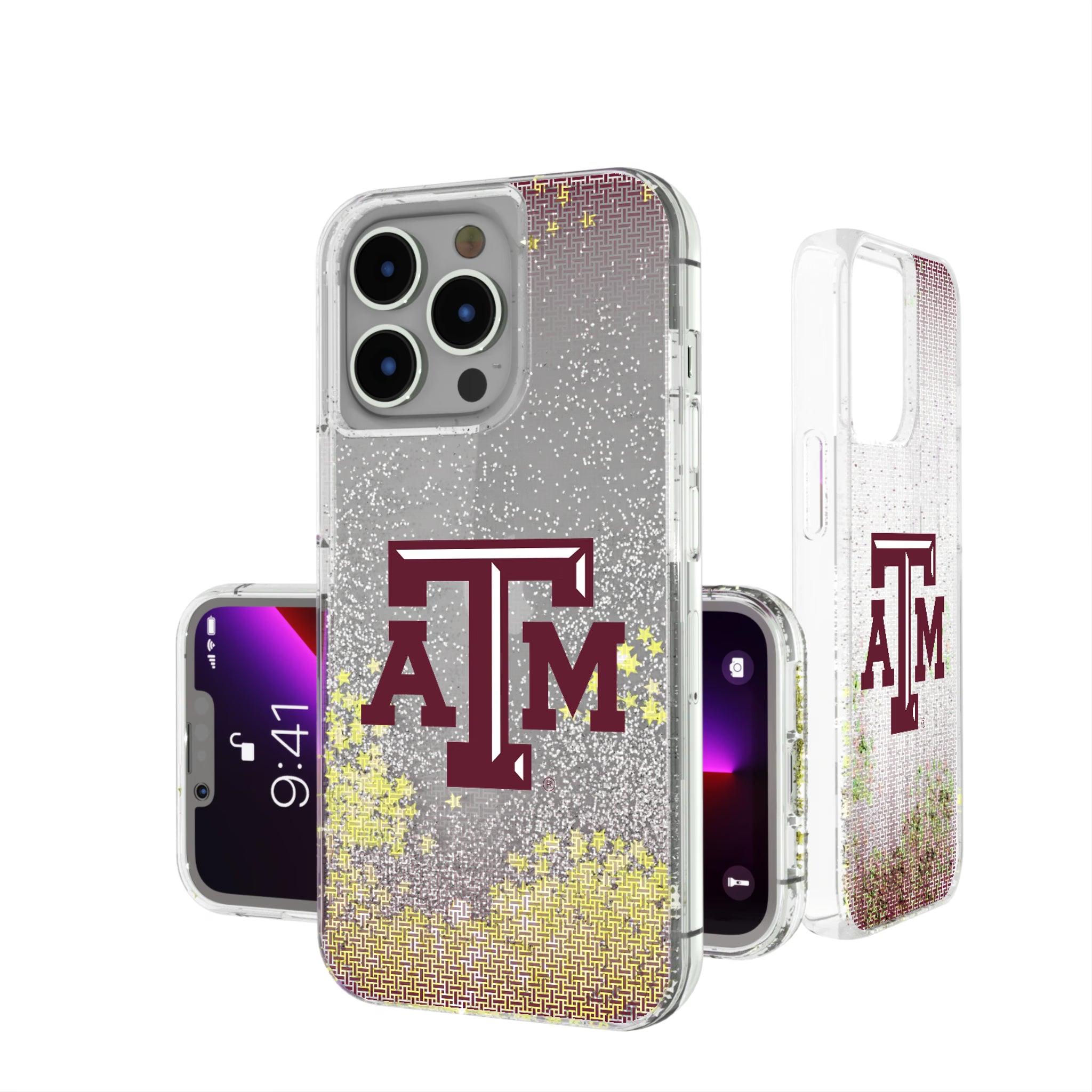 Texas A&M University Aggies Linen iPhone Glitter Phone Case for Apple iPhone