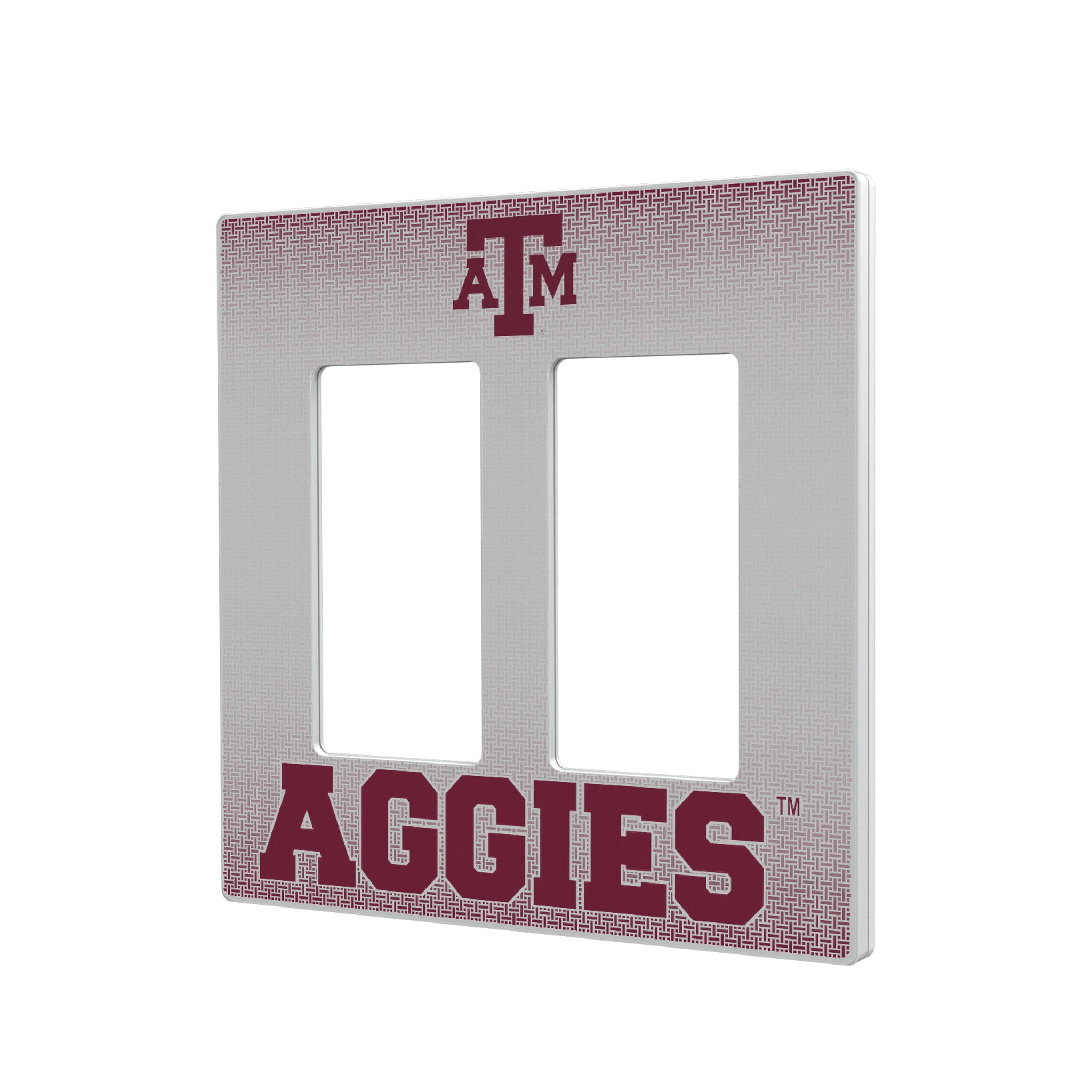 Texas A&M University Aggies Linen Hidden-Screw Light Switch Plate#Style_Double Rocker