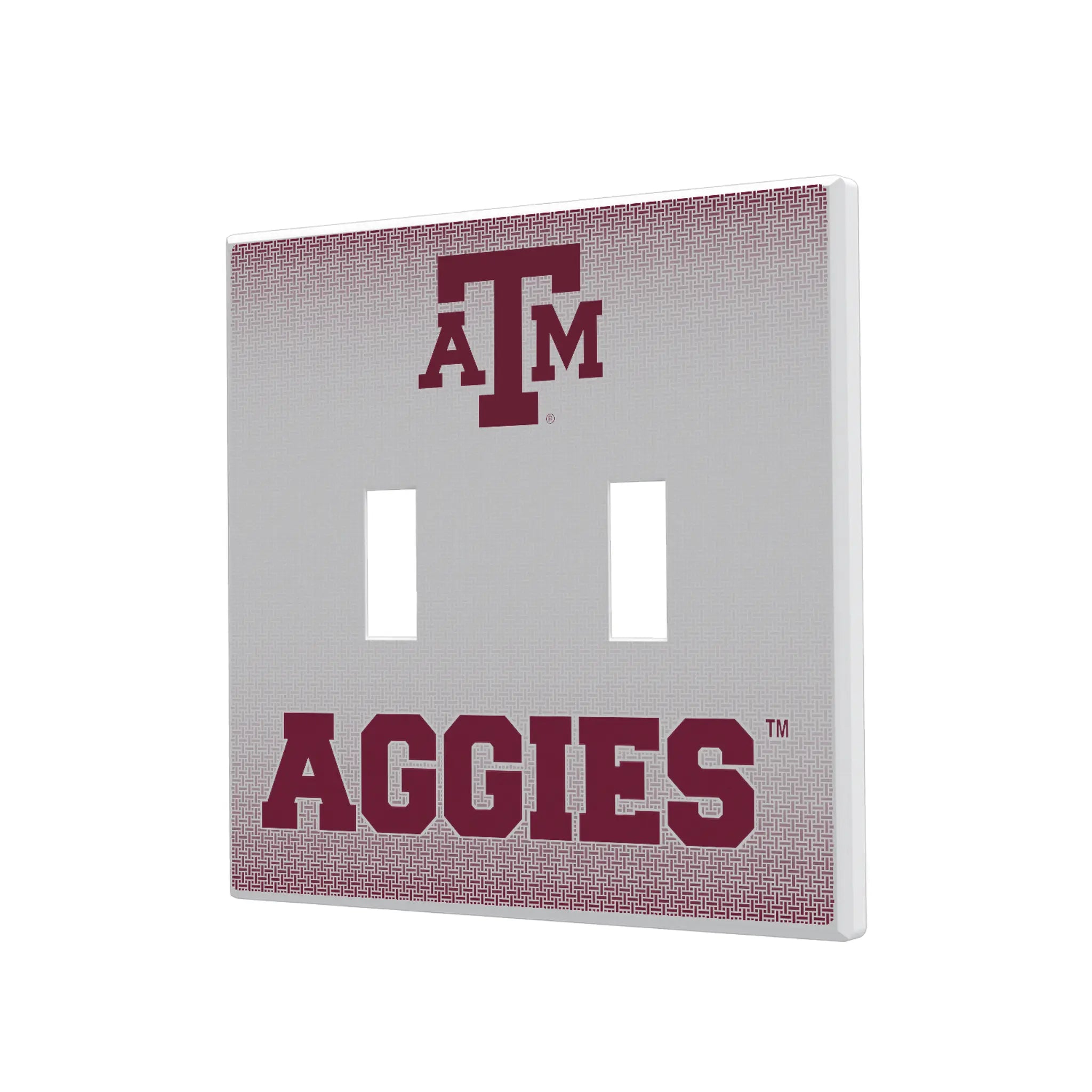 Texas A&M University Aggies Linen Hidden-Screw Light Switch Plate#Style_Double Toggle