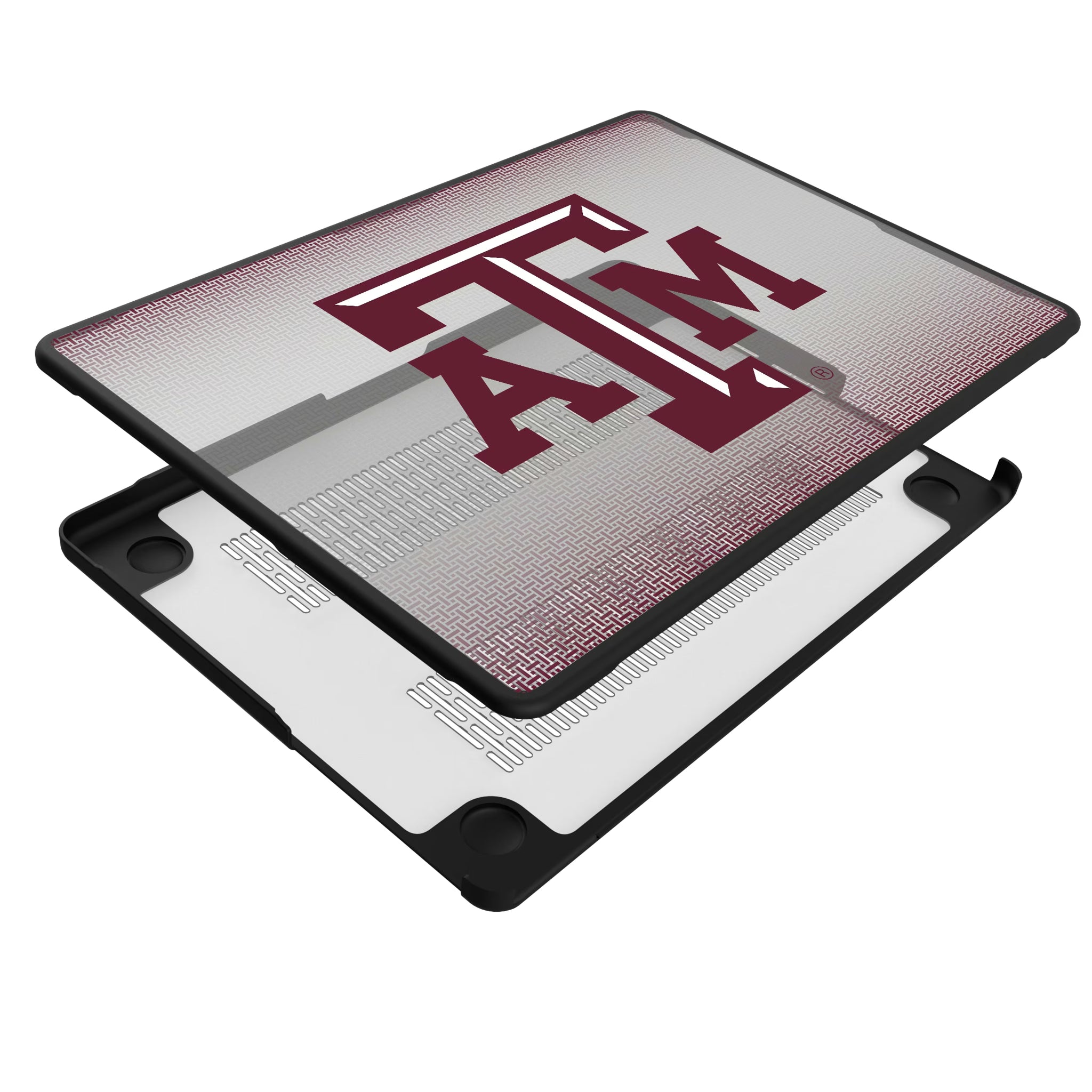 Texas A&M University Aggies Linen MacBook Laptop Case for Apple MacBook - Isometric View#Device_MacBook Pro (14-inch, 2021) / MacBook Pro (14-inch, 2023) / MacBook Pro (14-inch, 2024)