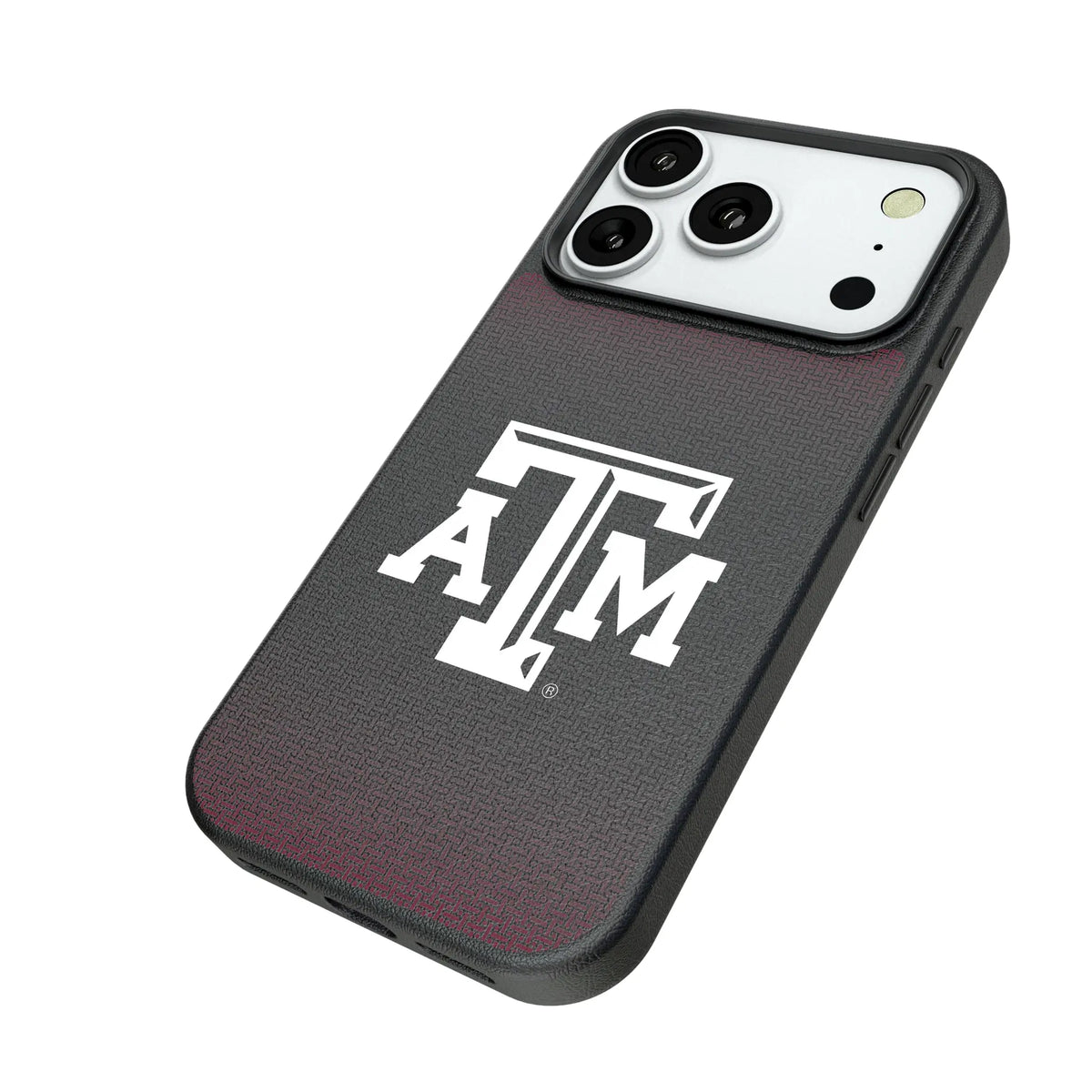 Texas A&M University Aggies Linen iPhone MagSafe Compatible Phone Case for Apple iPhone - Isometric View#Device_iPhone 18 Pro