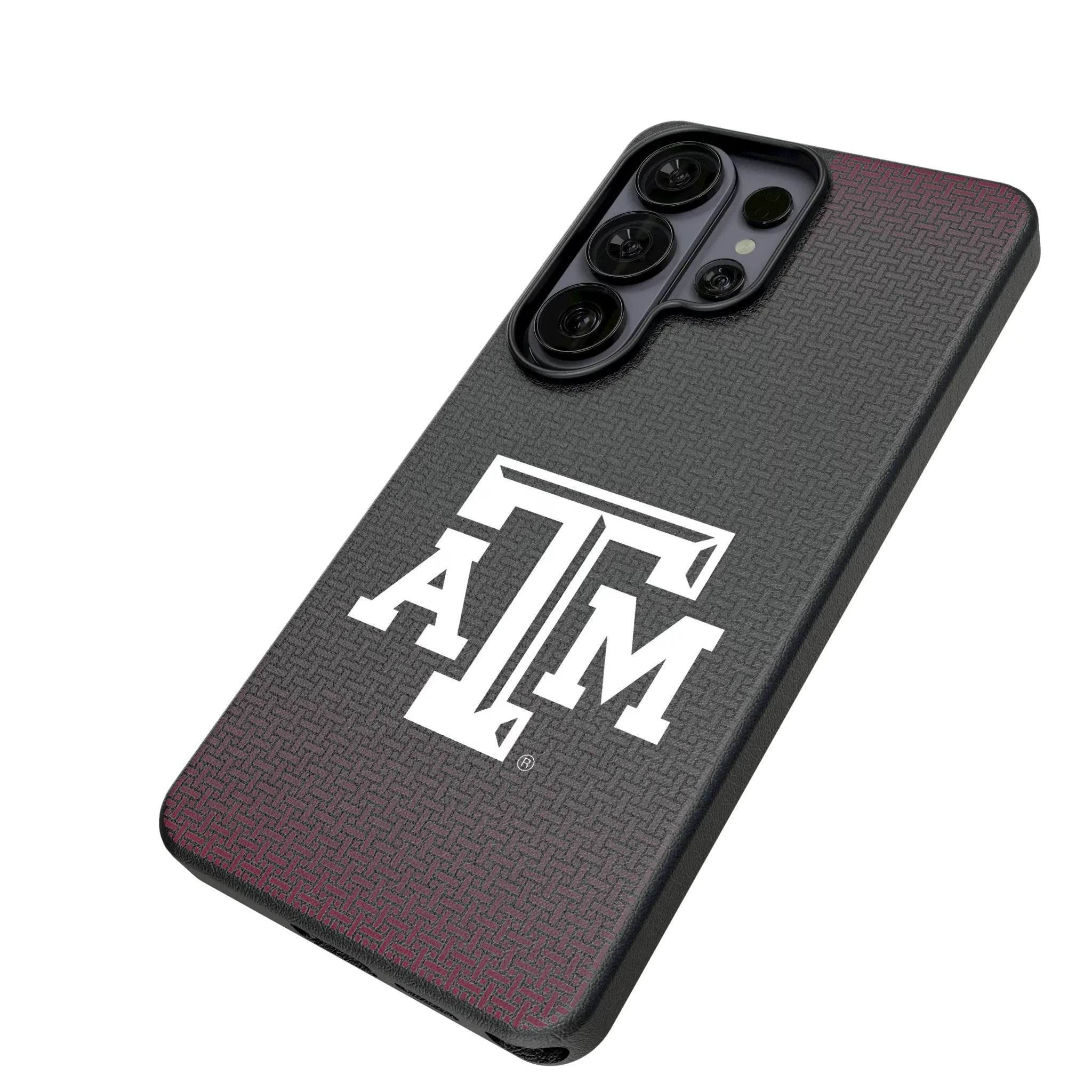 Texas A&M University Aggies Linen Galaxy MagSafe Compatible Phone Case for Samsung Galaxy - Isometric View#Device_Galaxy S26 Ultra