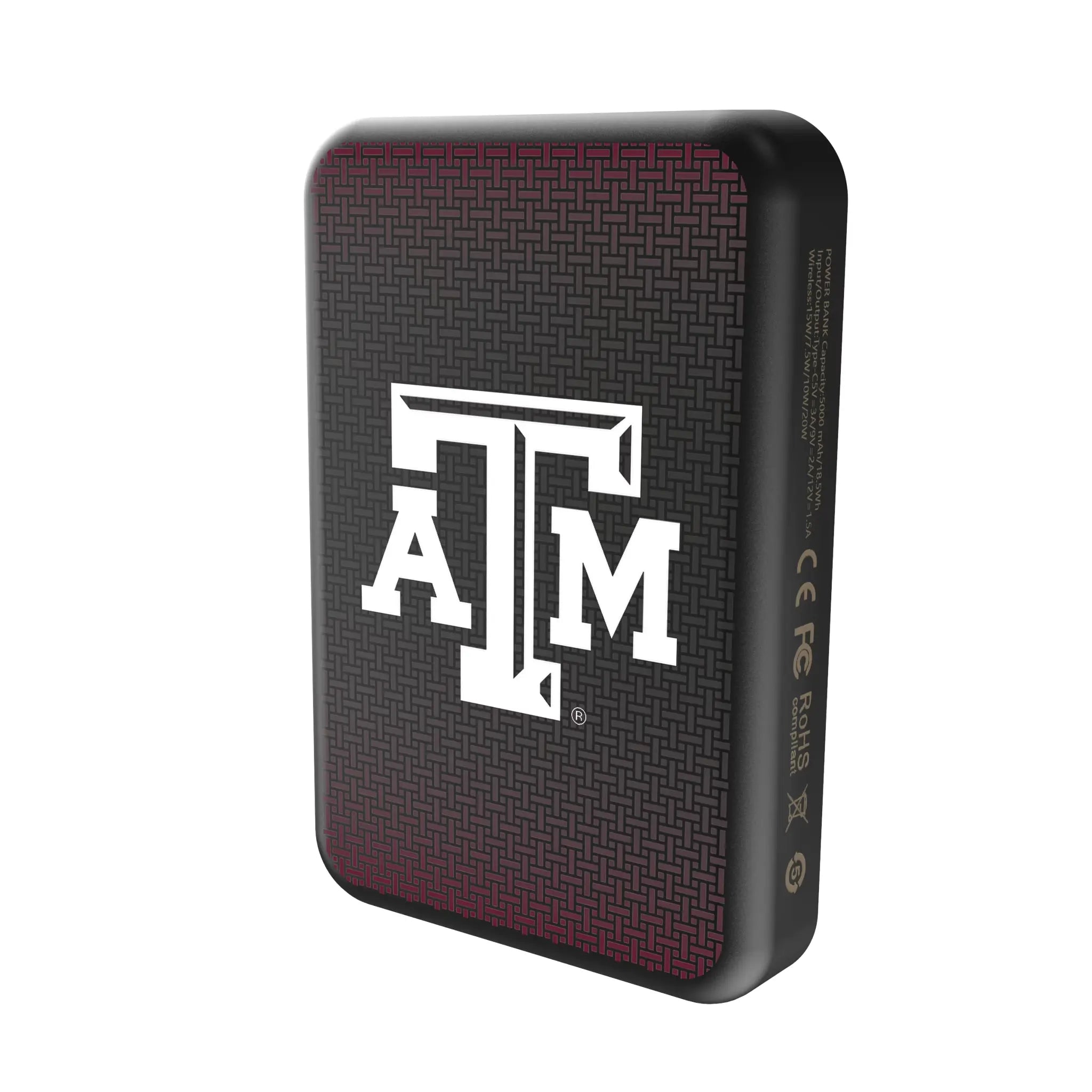 Texas A&M University Aggies Linen Wireless Mag Power Bank