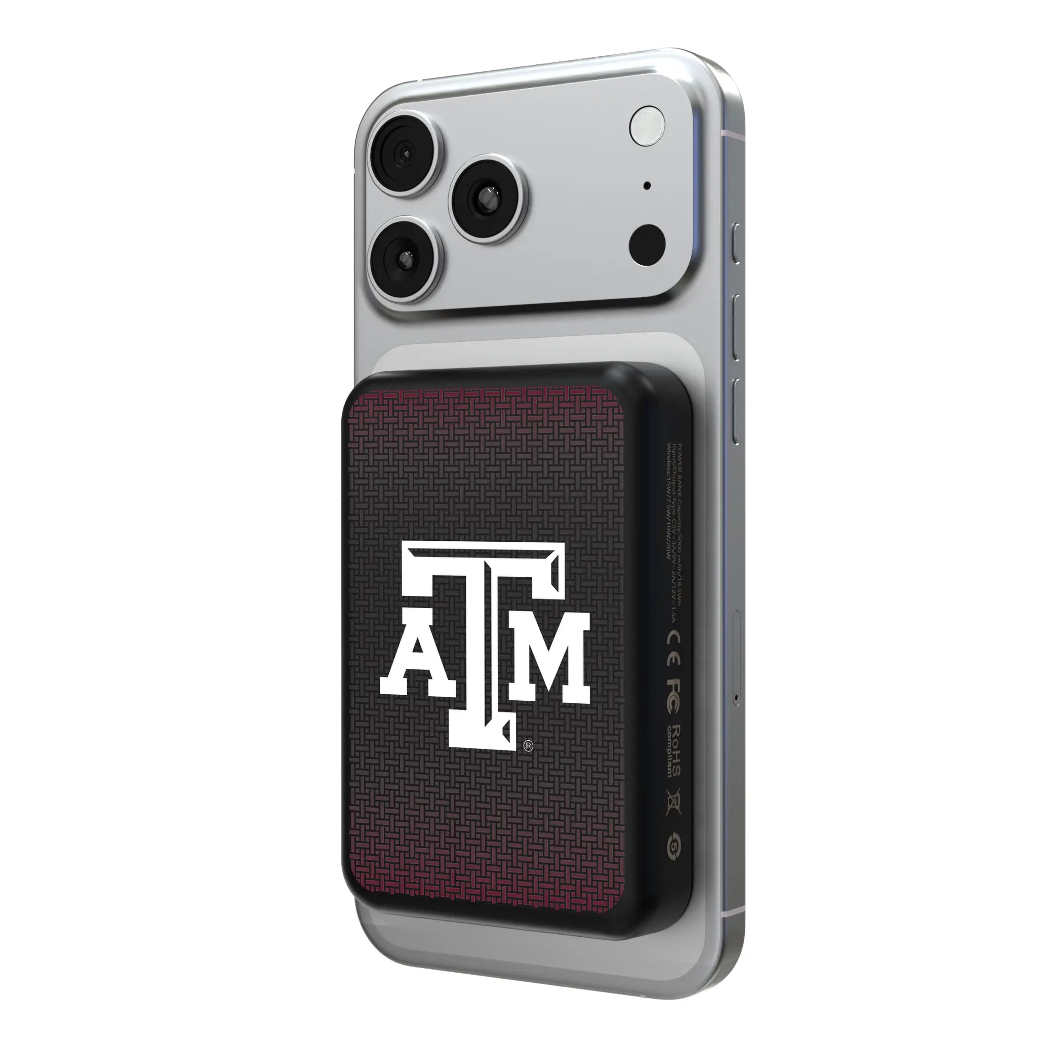 Texas A&M University Aggies Linen Wireless Mag Power Bank