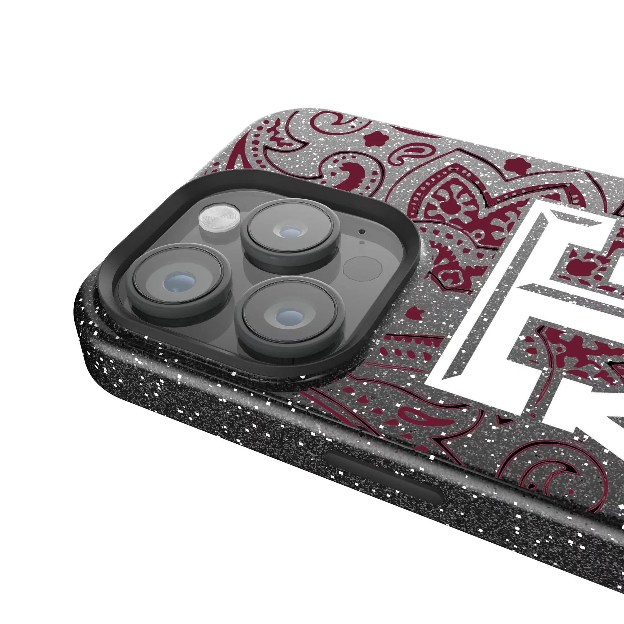 Texas A&M University Aggies Paisley iPhone Bling Phone Case for Apple iPhone - Detail