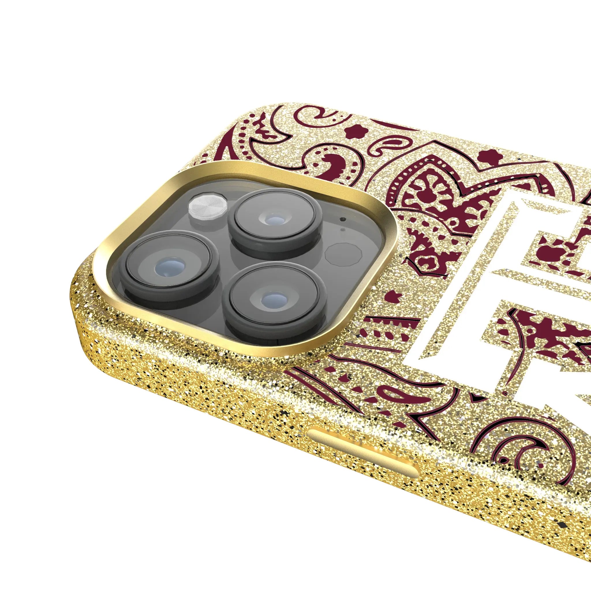 Texas A&M University Aggies Paisley iPhone Bling Phone Case for Apple iPhone - Detail
