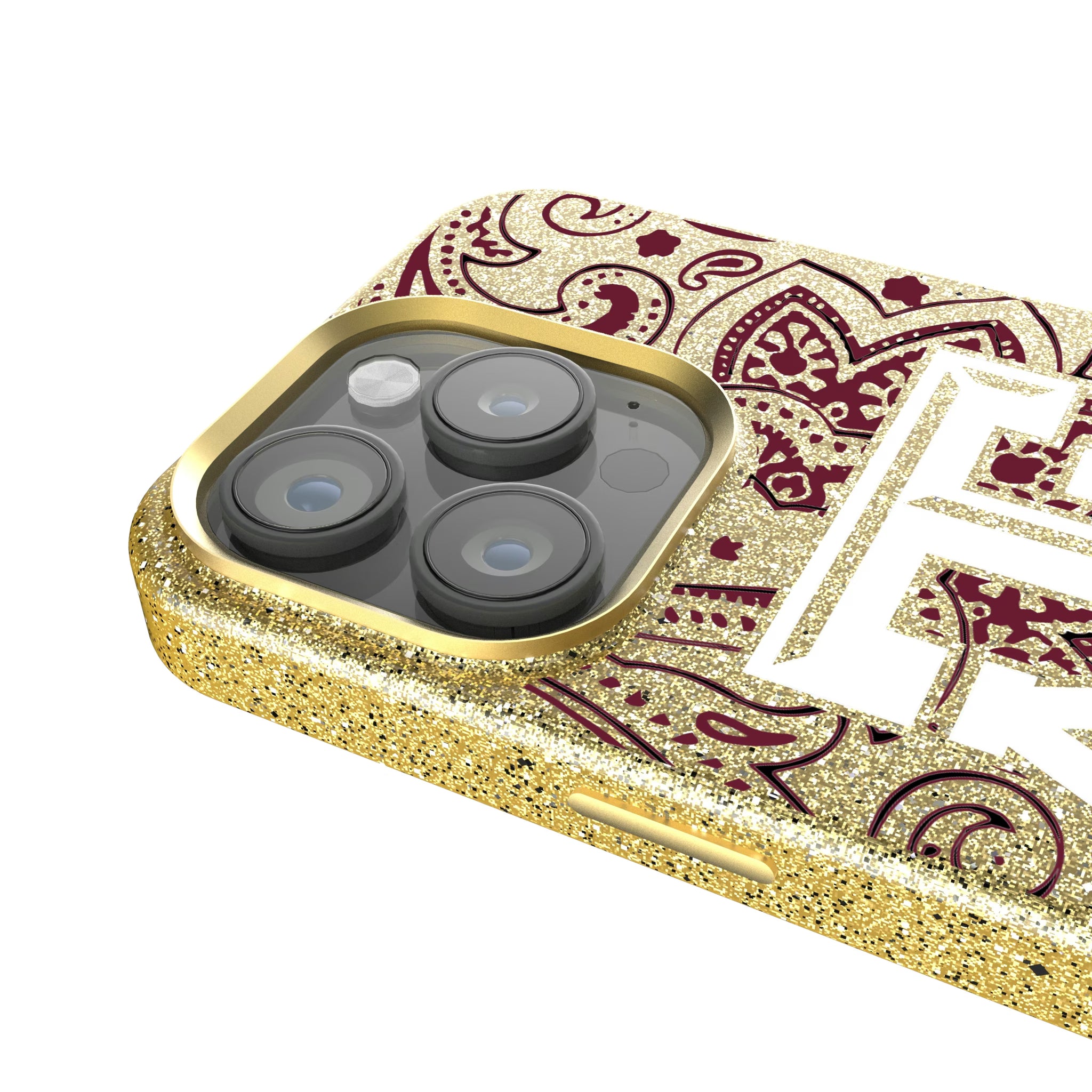Texas A&M University Aggies Paisley iPhone Bling Phone Case for Apple iPhone - Detail