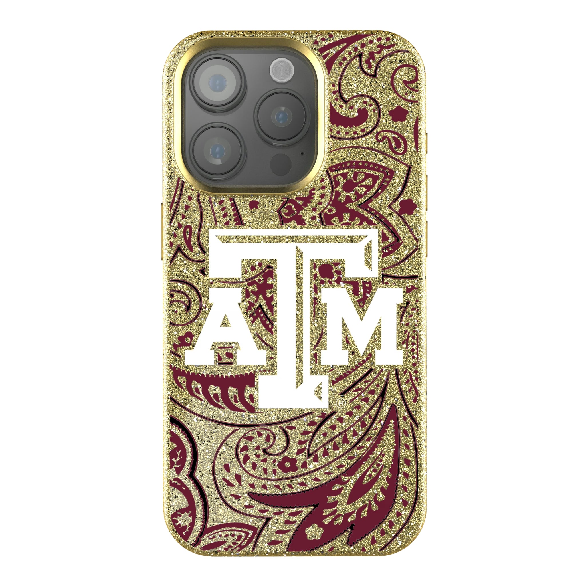 Texas A&M University Aggies Paisley iPhone Bling Phone Case for Apple iPhone