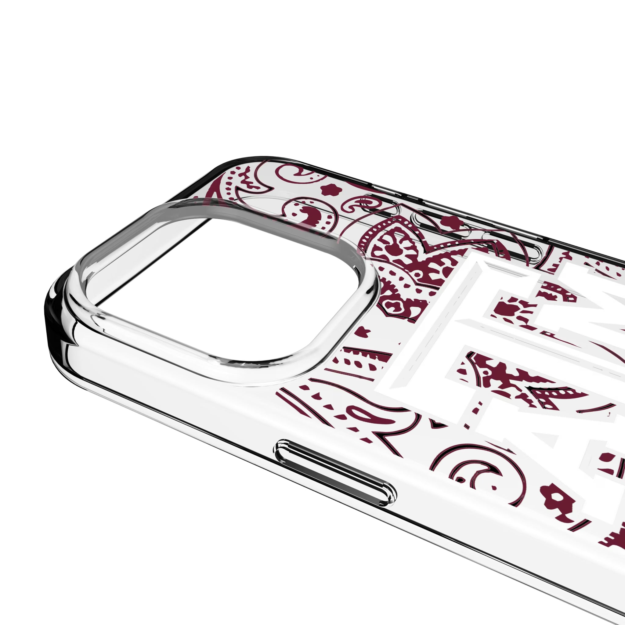 Texas A&M University Aggies Paisley iPhone Clear Phone Case for Apple iPhone - Detail