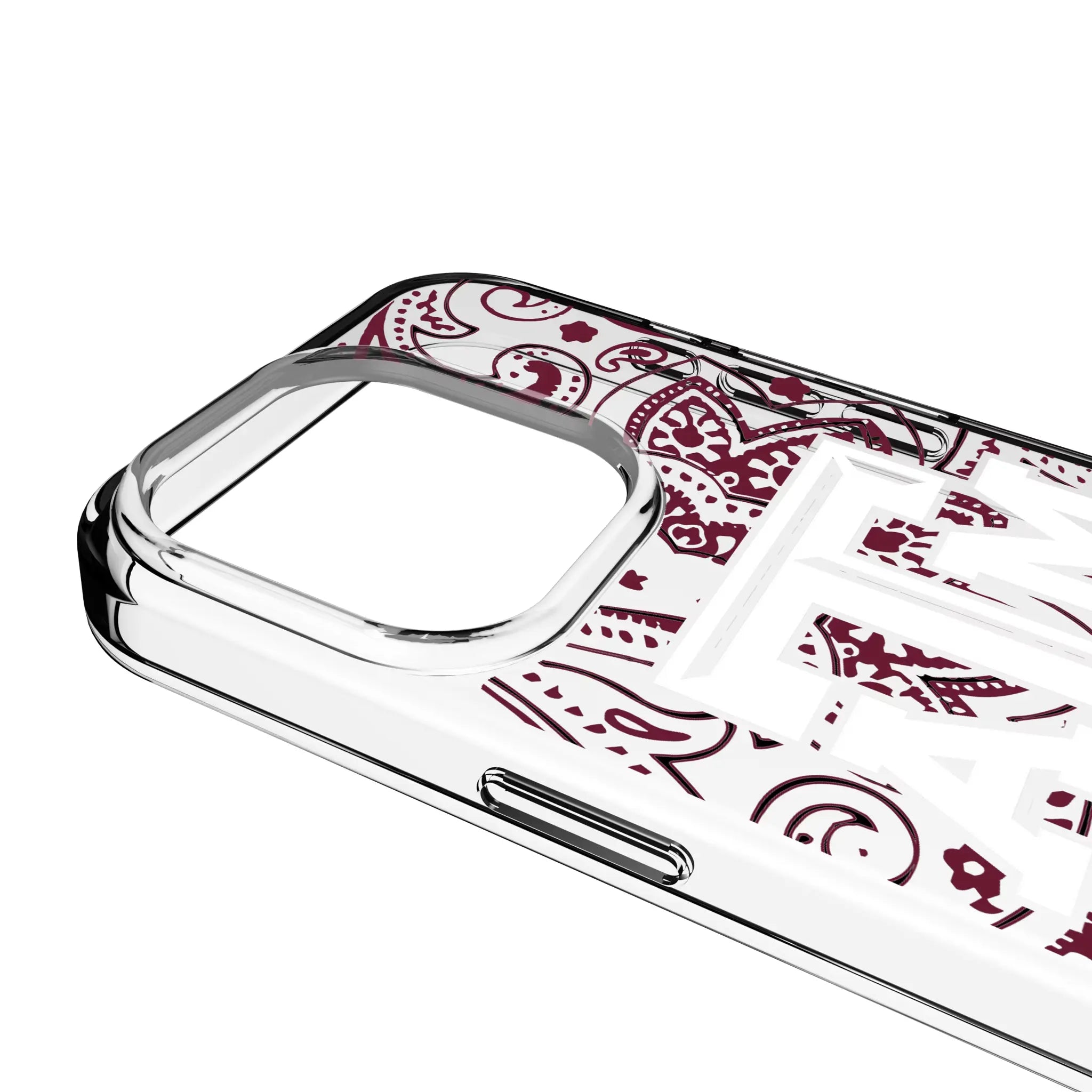 Texas A&M University Aggies Paisley iPhone Clear Phone Case for Apple iPhone - Detail