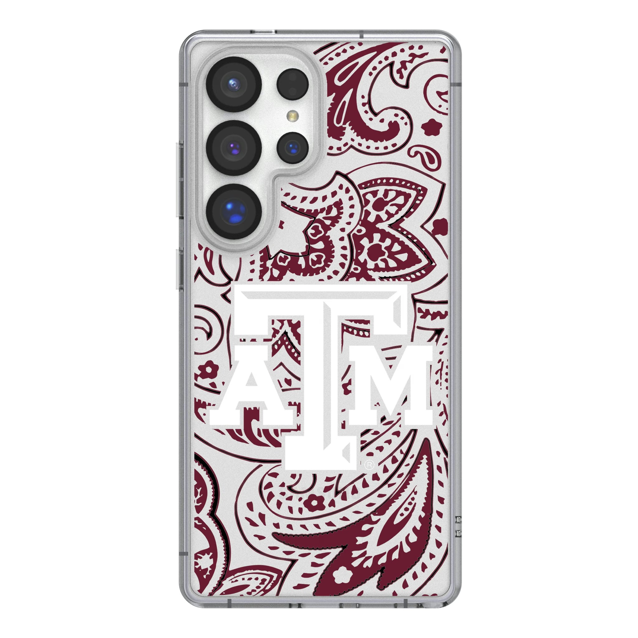 Texas A&M University Aggies Paisley Galaxy Clear Phone Case for Samsung Galaxy