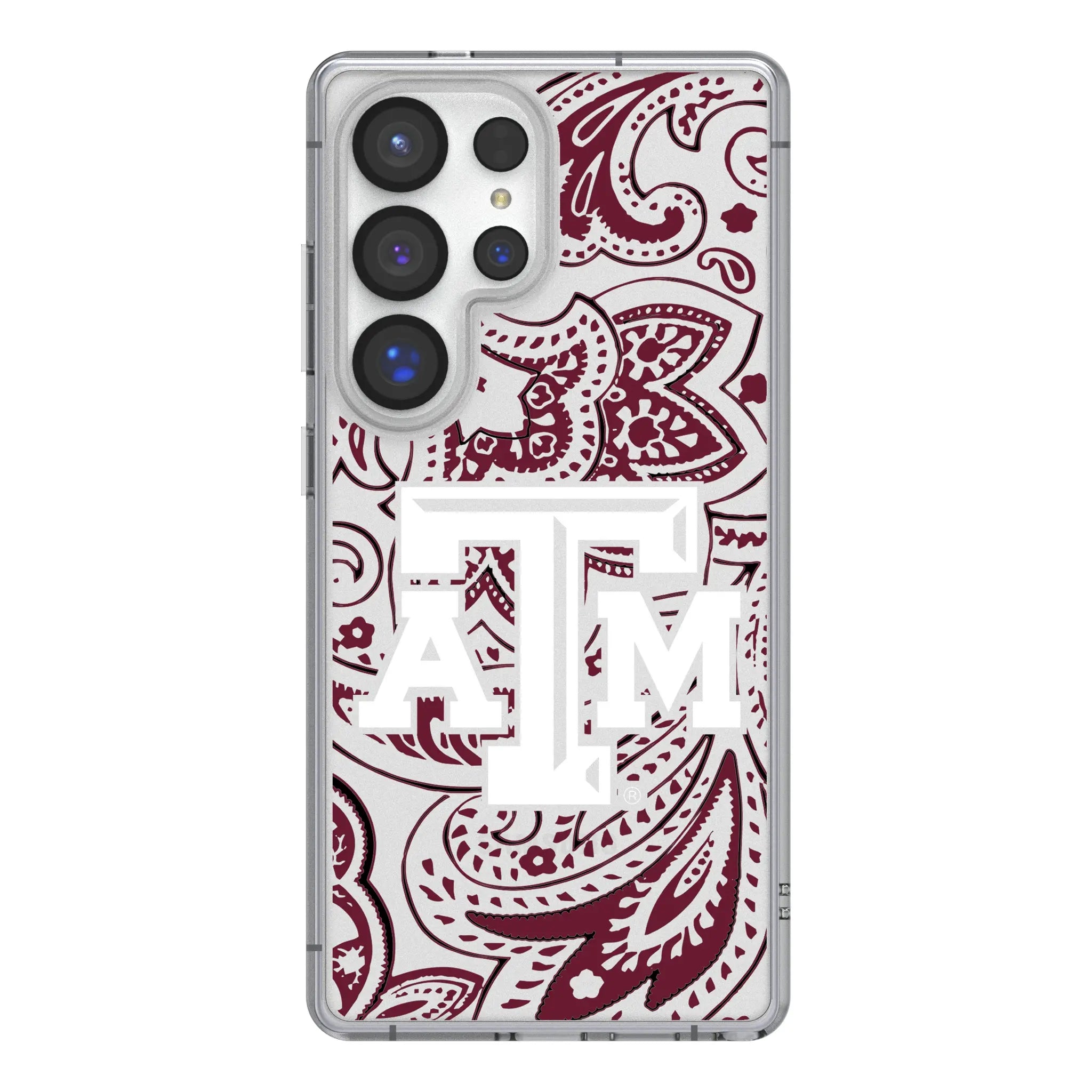 Texas A&M University Aggies Paisley Galaxy Clear Phone Case for Samsung Galaxy#Device_Galaxy S25 Ultra