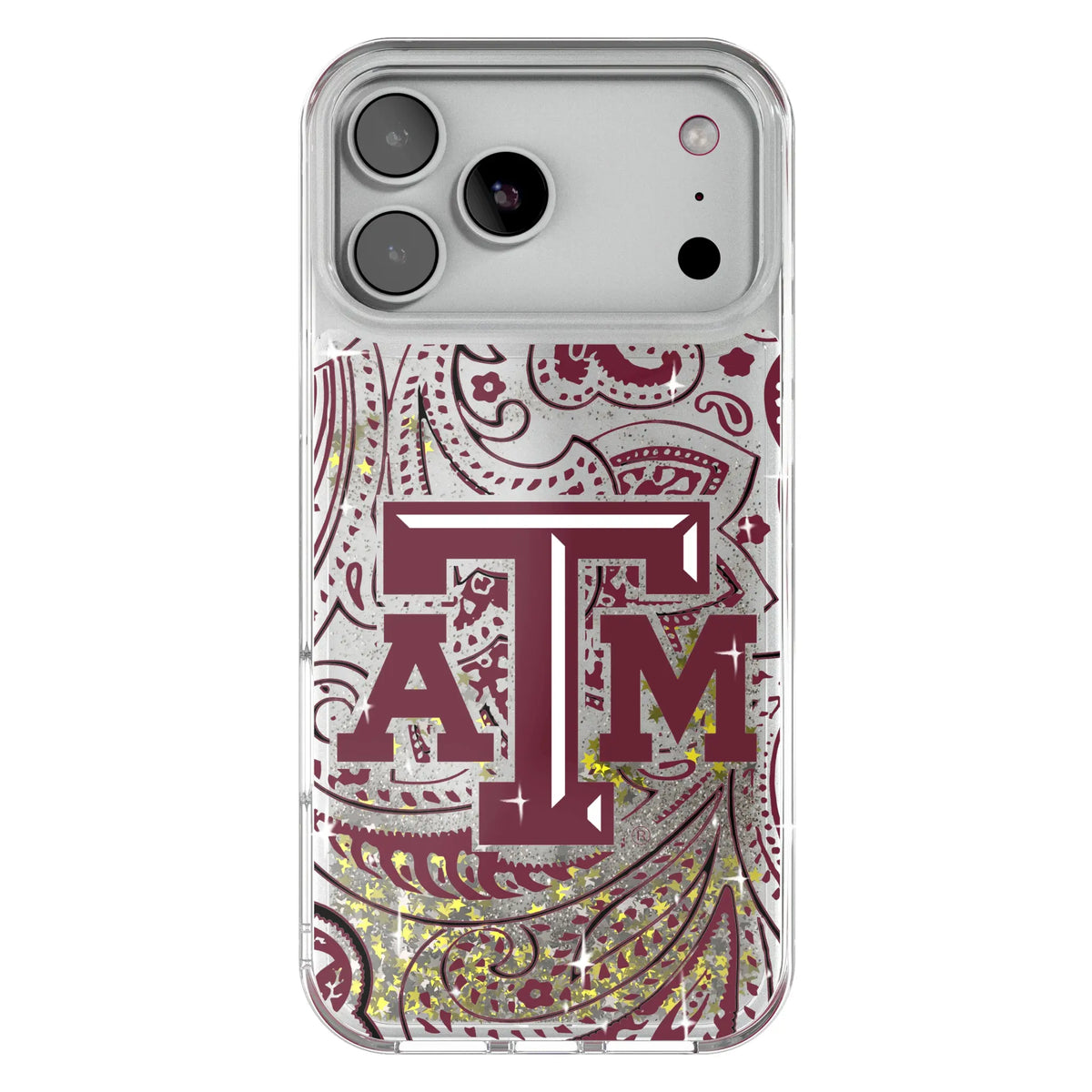 Texas A&M University Aggies Paisley Glitter Phone Case for Apple iPhone
