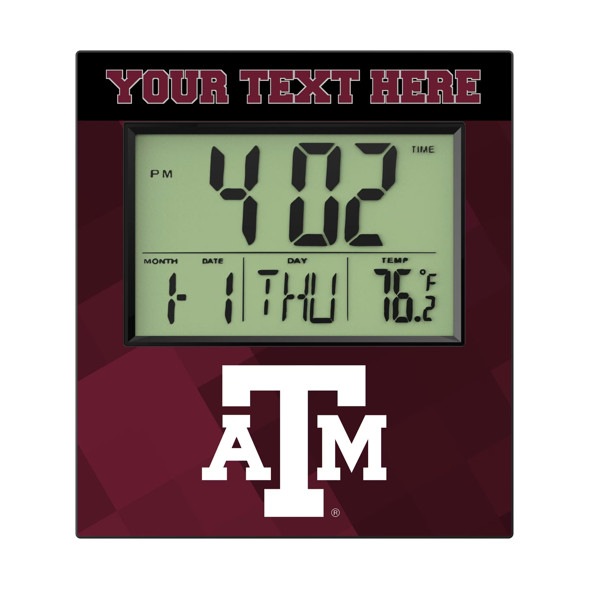 Texas A&M University Aggies Personalized Color Block Wall Clock