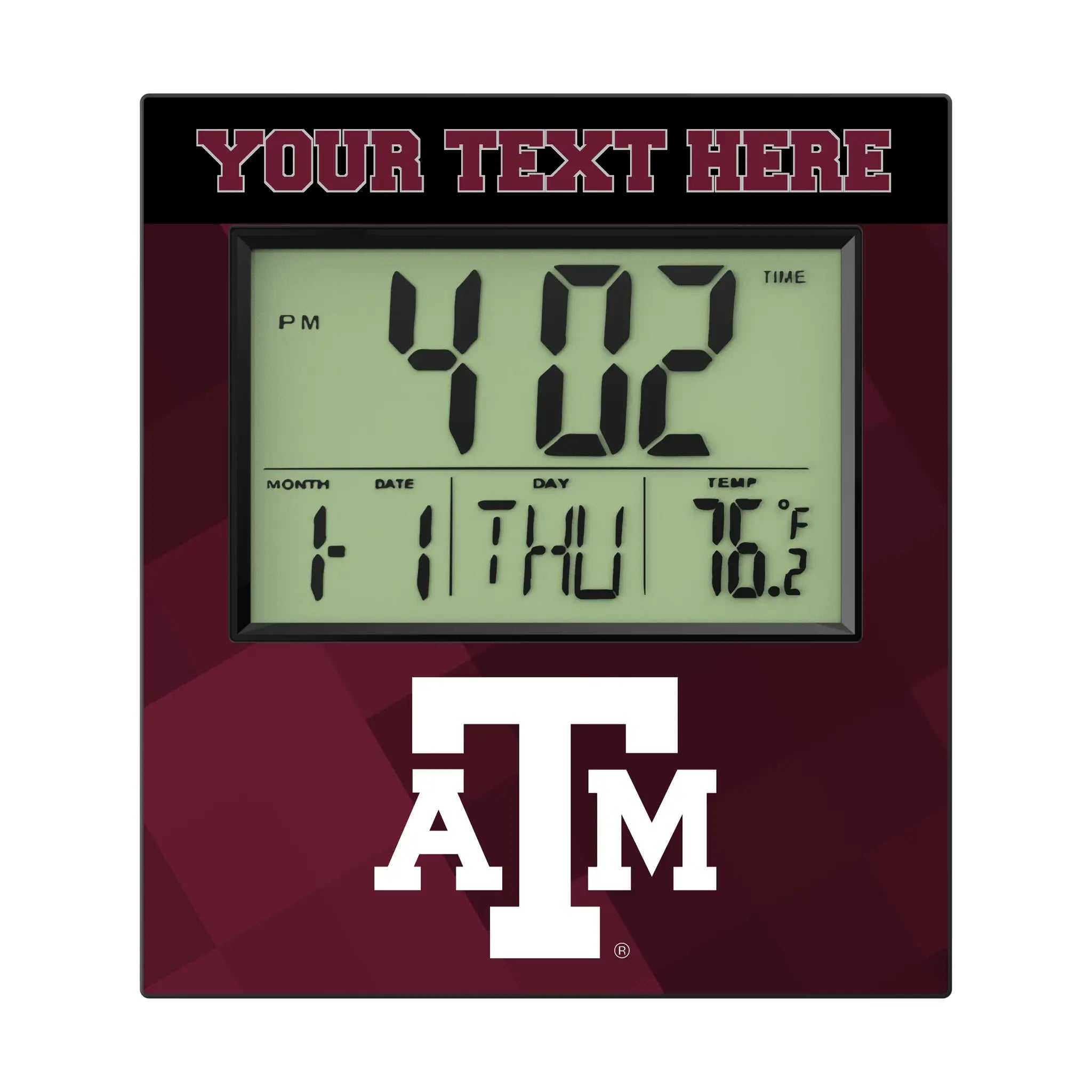Texas A&M University Aggies Personalized Color Block Wall Clock