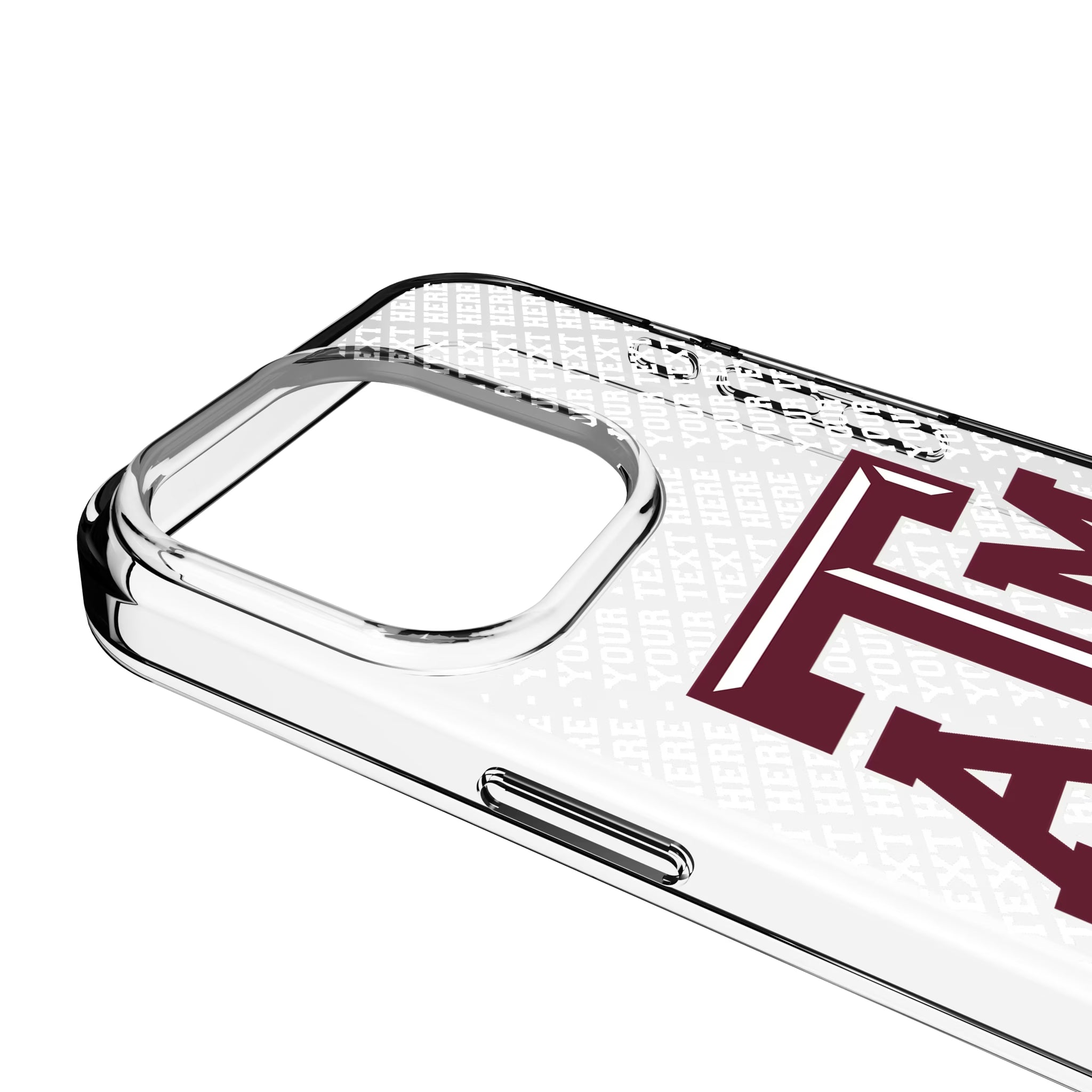 Texas A&M University Aggies Personalized EndZone Plus iPhone Clear Phone Case for Apple iPhone - Detail