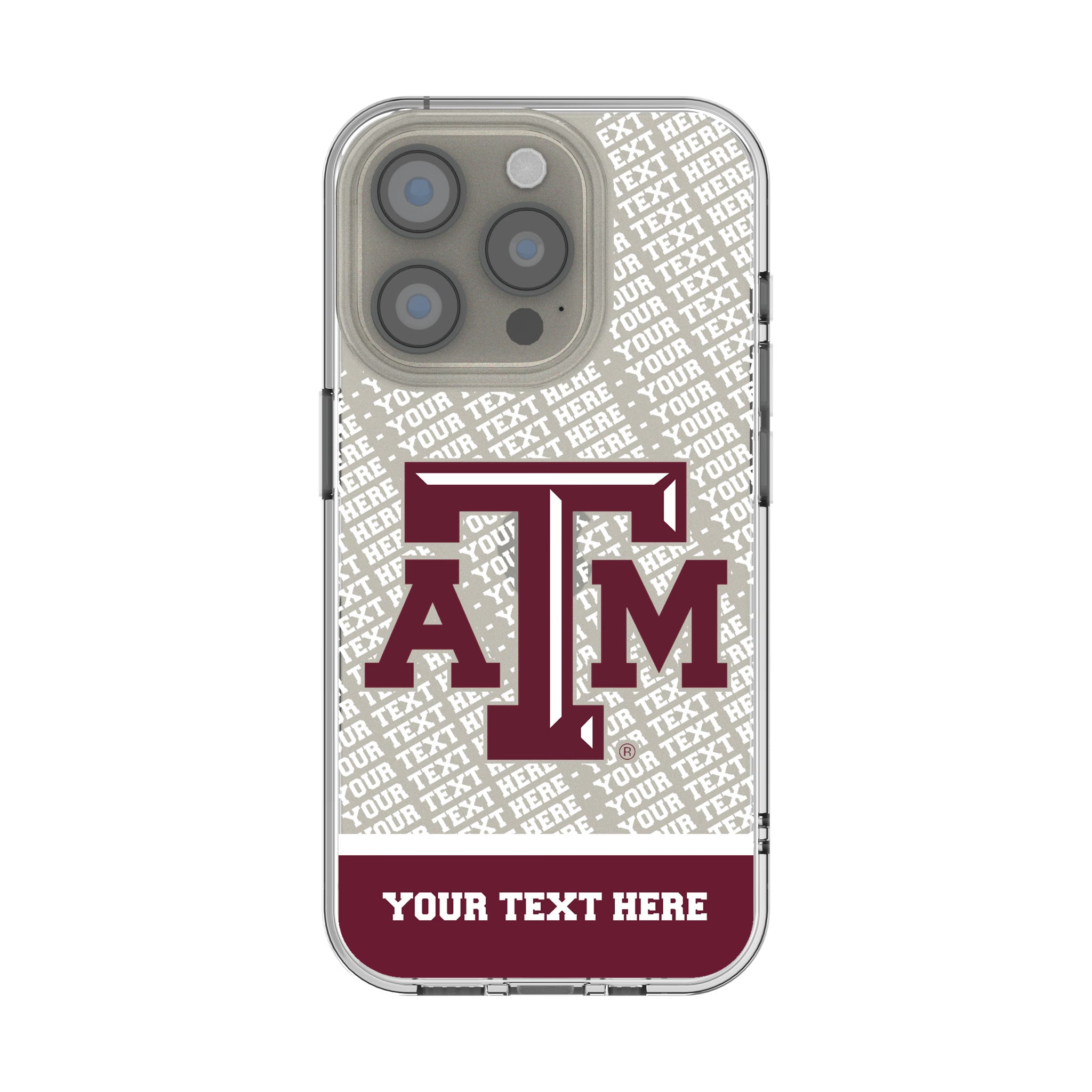 Texas A&M University Aggies Personalized EndZone Plus iPhone Clear Phone Case for Apple iPhone