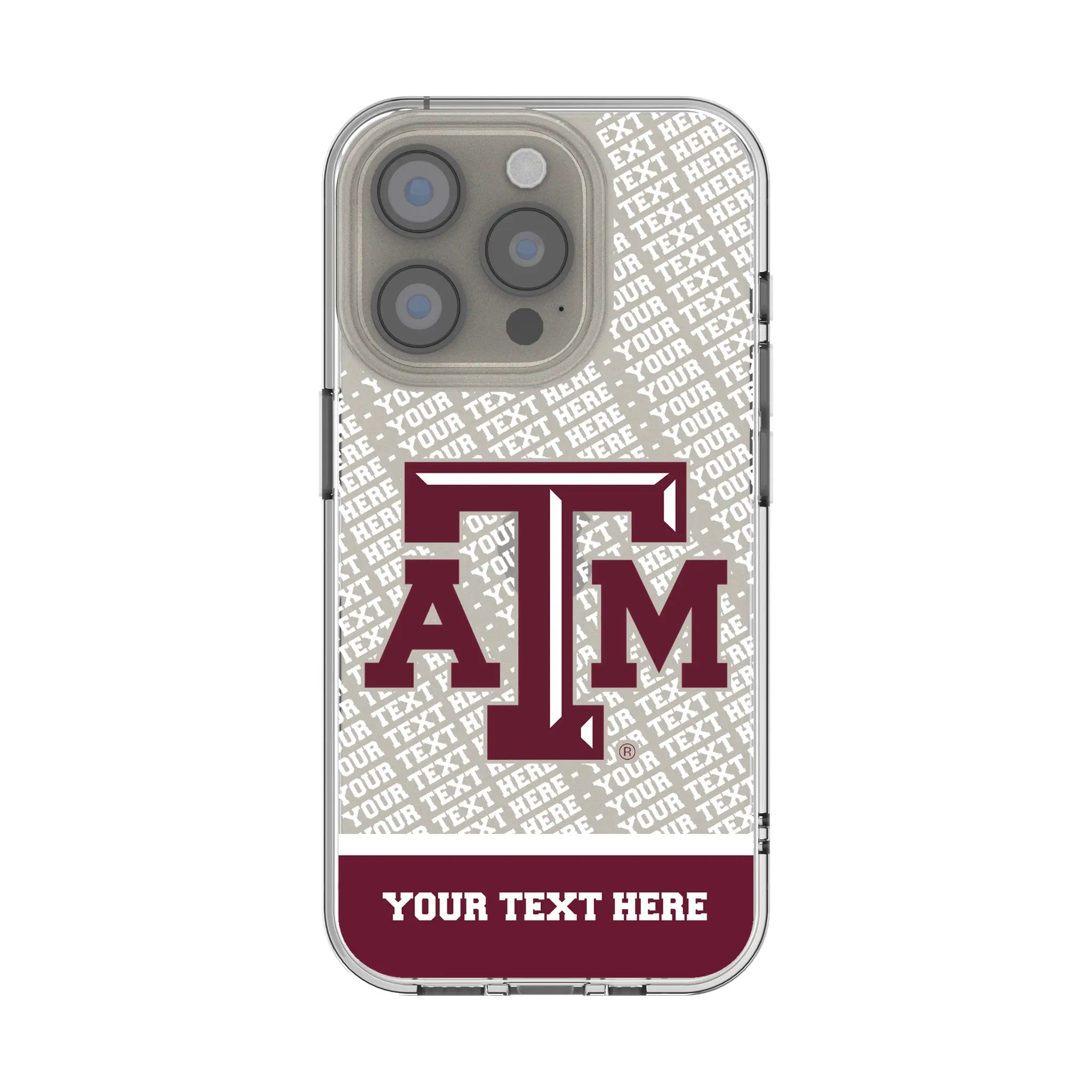 Texas A&M University Aggies Personalized EndZone Plus iPhone Clear Phone Case for Apple iPhone