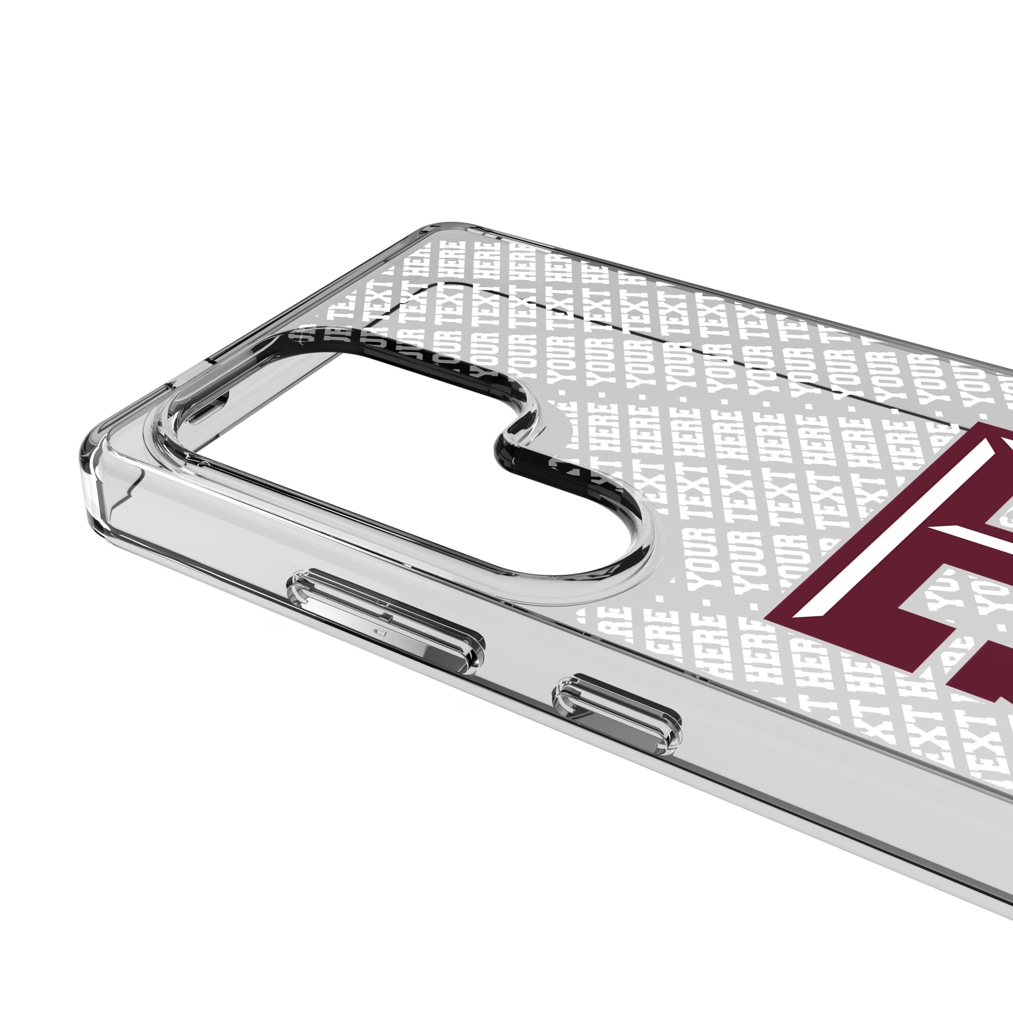 Texas A&M University Aggies Personalized EndZone Plus Galaxy Clear Phone Case for Samsung Galaxy - Detail