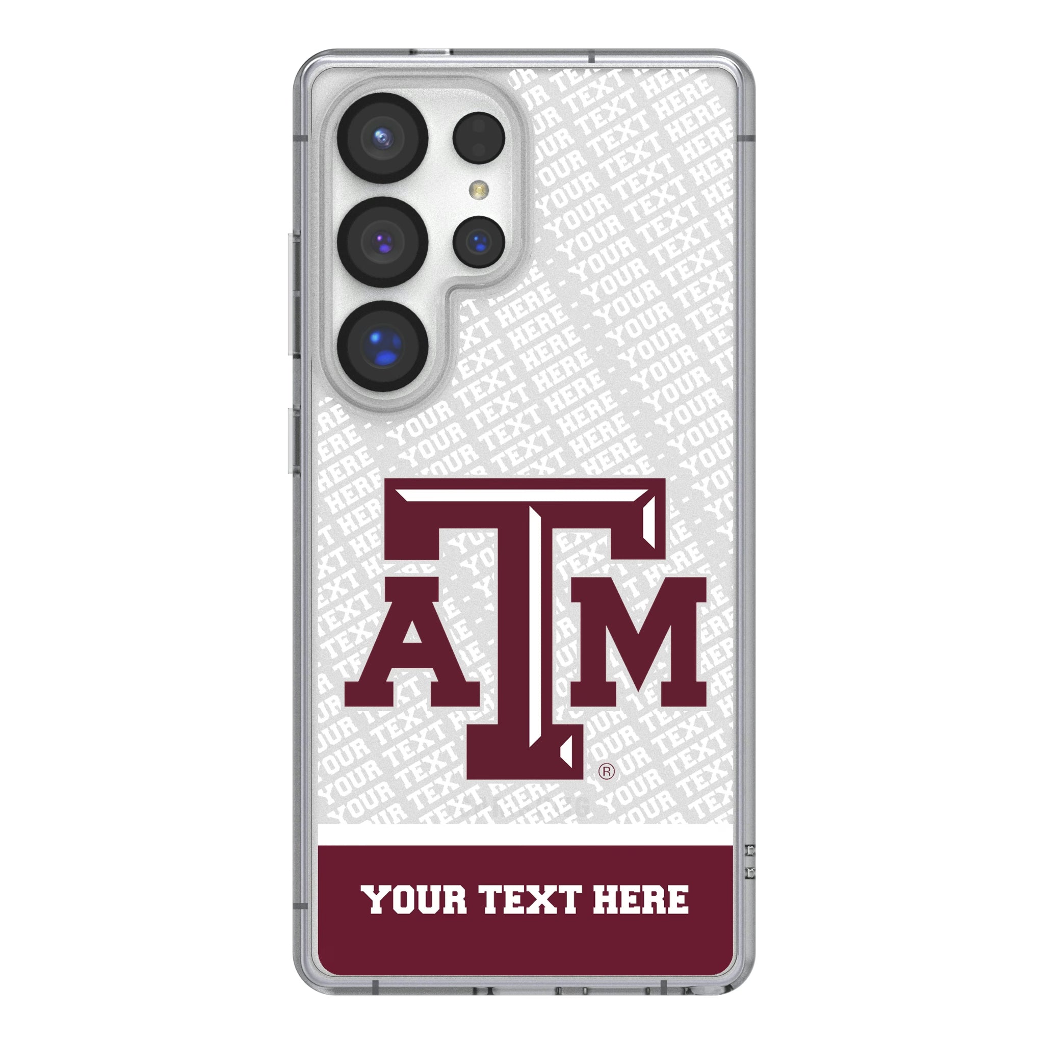 Texas A&M University Aggies Personalized EndZone Plus Galaxy Clear Phone Case for Samsung Galaxy