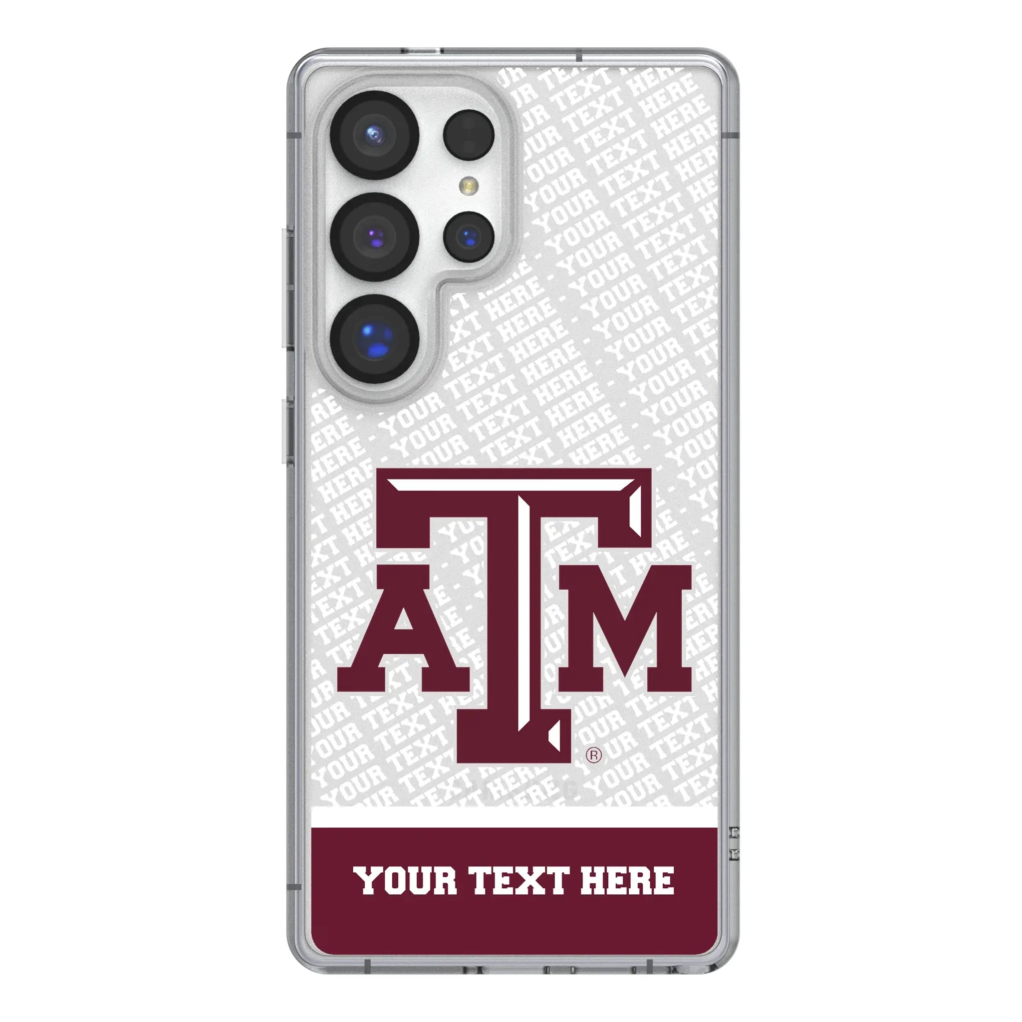 Texas A&M University Aggies Personalized EndZone Plus Galaxy Clear Phone Case for Samsung Galaxy#Device_Galaxy S25 Ultra
