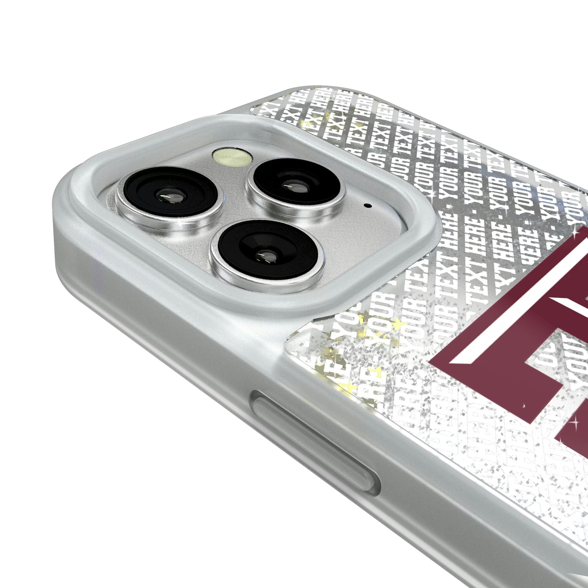 Texas A&M University Aggies Personalized EndZone Plus iPhone Glitter Phone Case for Apple iPhone - Detail#Device_iPhone 16 Pro