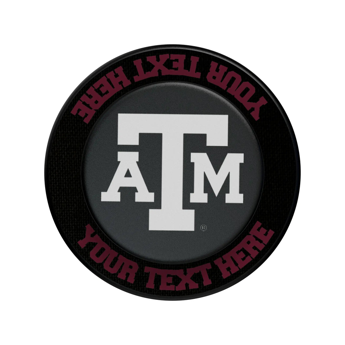 Texas A&M University Aggies Personalized Endzone Solid Popsockets Round Magnetic