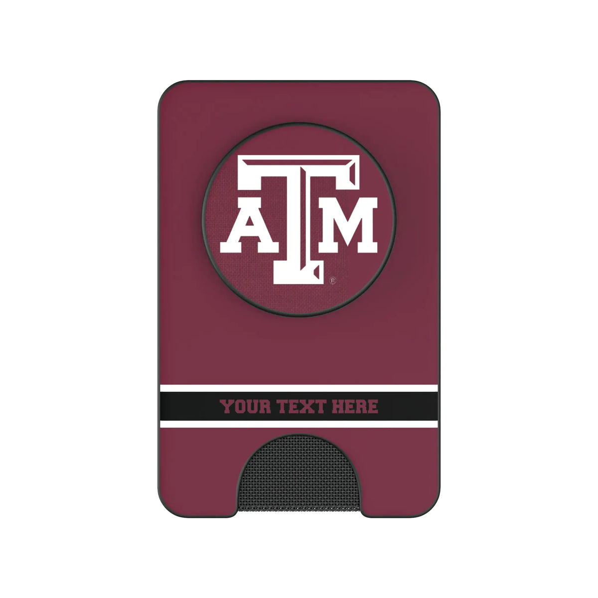 Texas A&M University Aggies Personalized Endzone Solid Popsockets Wallet Magnetic