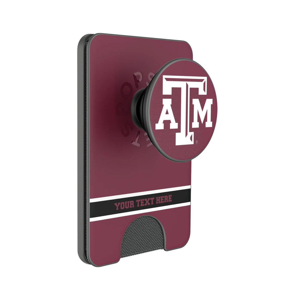 Texas A&M University Aggies Personalized Endzone Solid Popsockets Wallet Magnetic