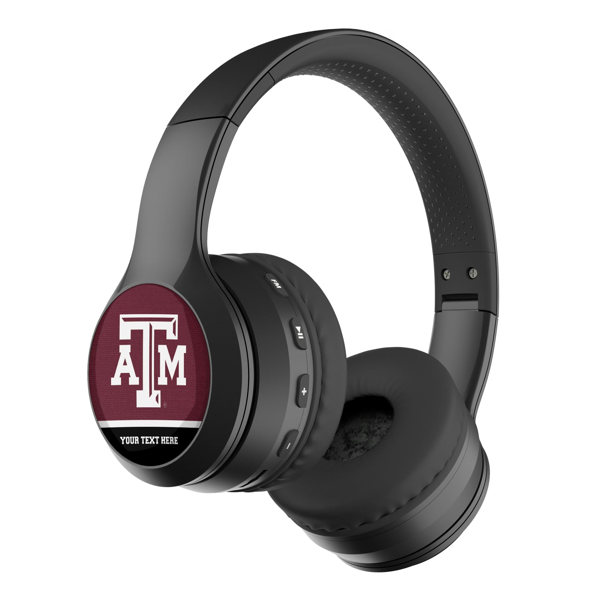 Texas A&M University Aggies Personalized Endzone Solid Wireless Over-Ear BT Headphones With Case