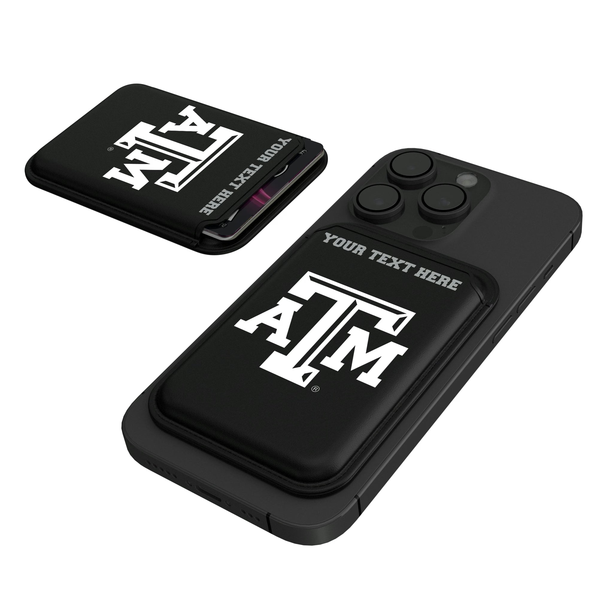 Texas A&M University Aggies Personalized Insignia Black Magnetic Credit Card Wallet