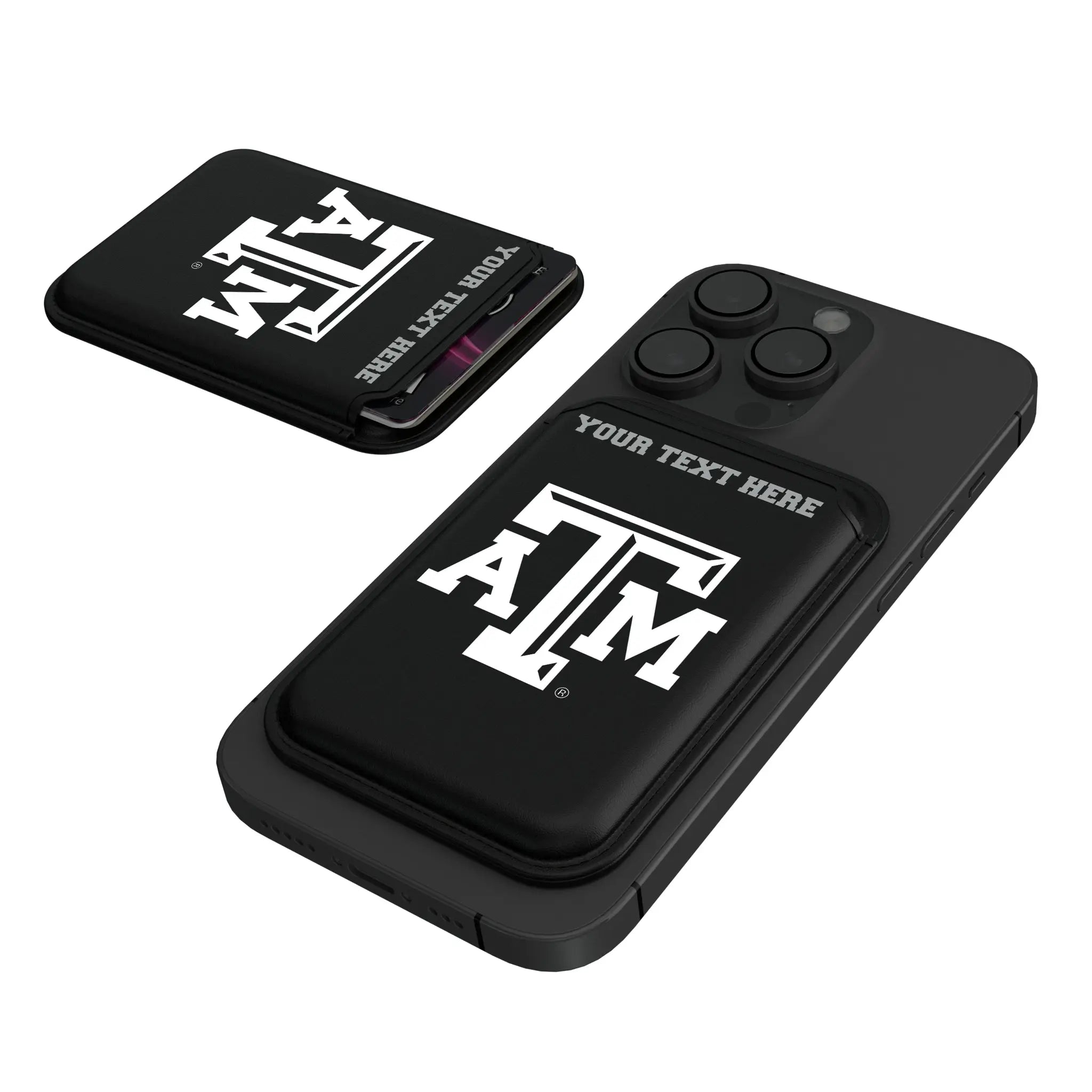 Texas A&M University Aggies Personalized Insignia Black Magnetic Credit Card Wallet