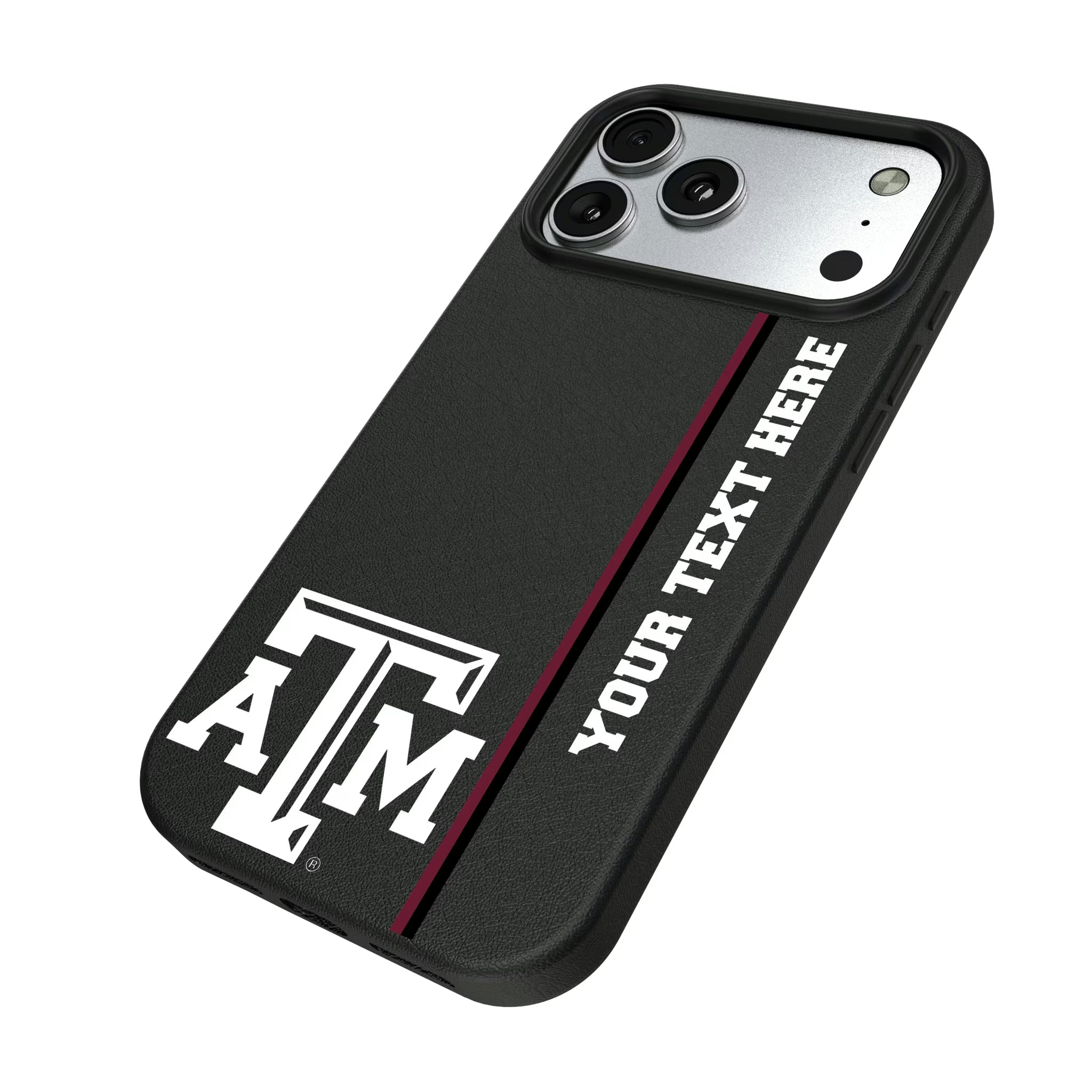 Texas A&M University Aggies Personalized Sidebard iPhone MagSafe Compatible Phone Case for Apple iPhone - Isometric View#Device_iPhone 17 Pro Max