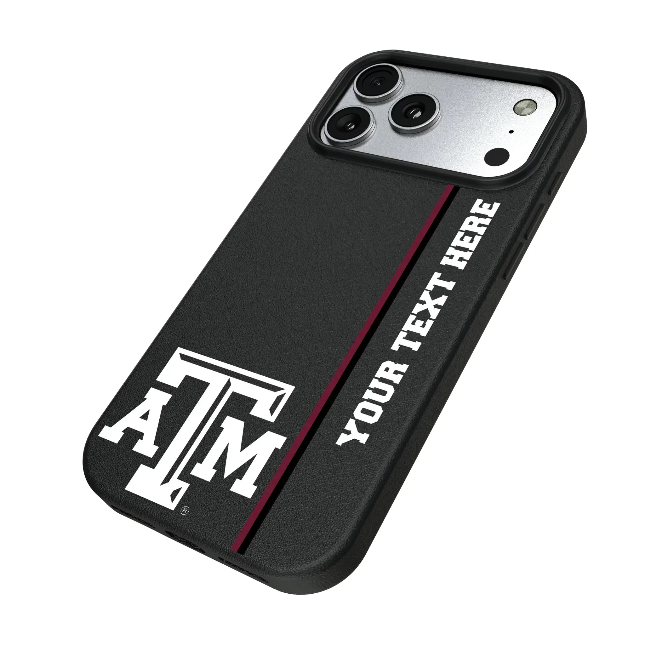 Texas A&M University Aggies Personalized Sidebard iPhone MagSafe Compatible Phone Case for Apple iPhone - Isometric View#Device_iPhone 17 Pro Max