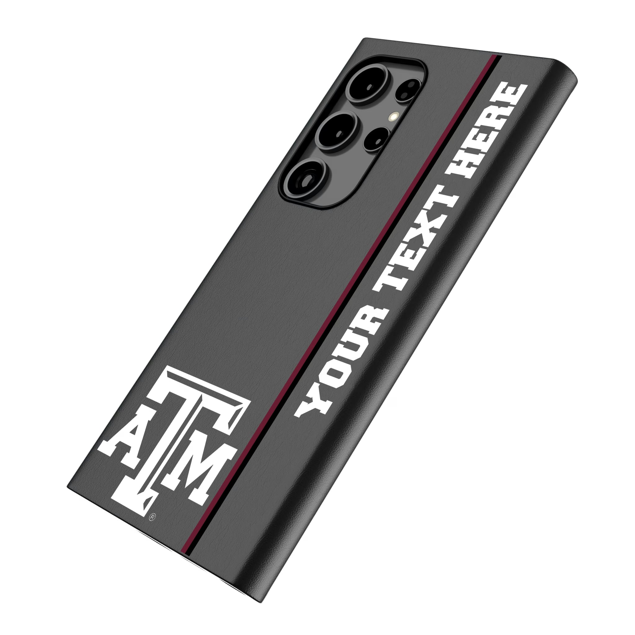 Texas A&M University Aggies Personalized Sidebard Galaxy MagSafe Compatible Phone Case for Samsung Galaxy - Isometric View