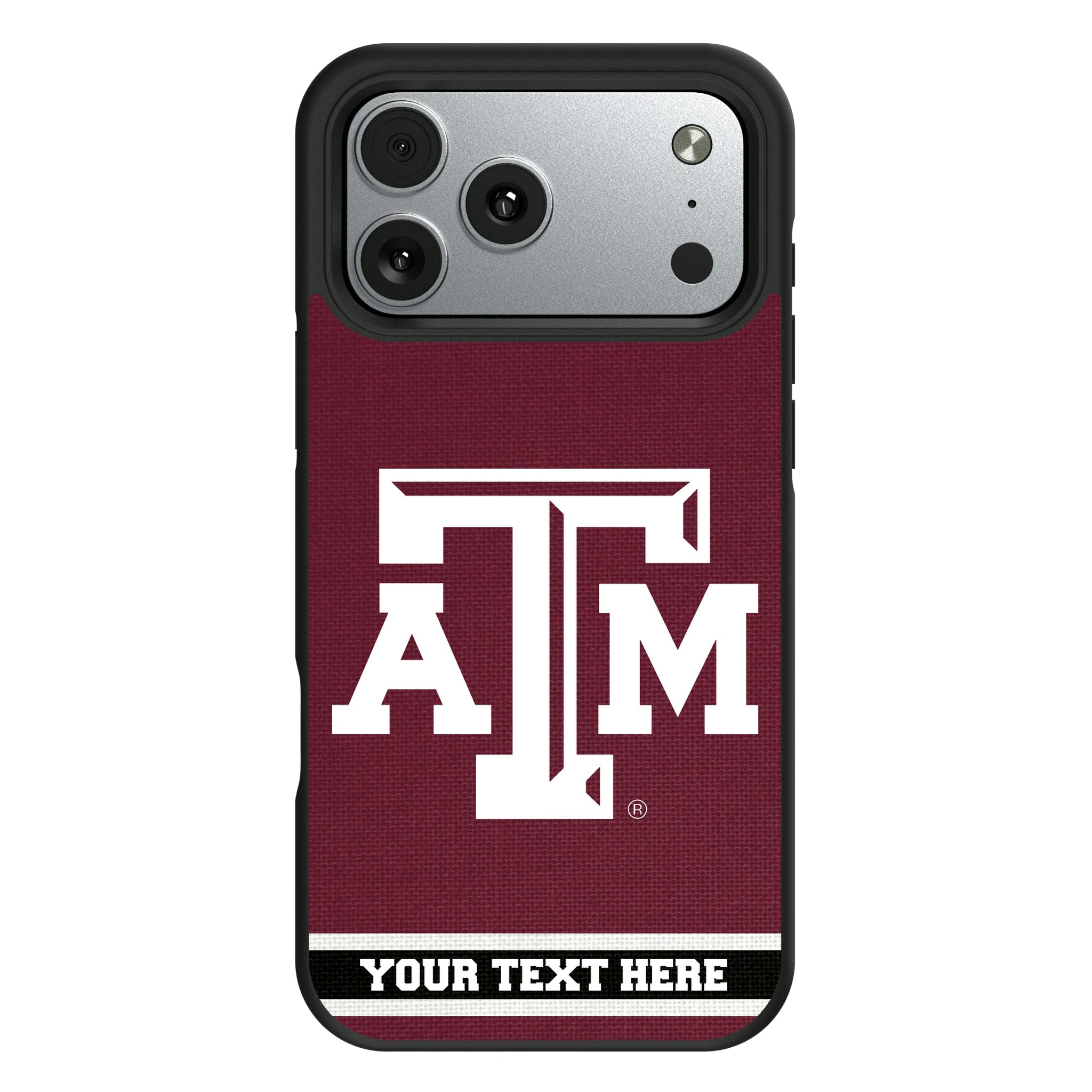 Texas A&M University Aggies Personalized Stripe iPhone Bump Phone Case for Apple iPhone#Device_iPhone 17 Pro Max