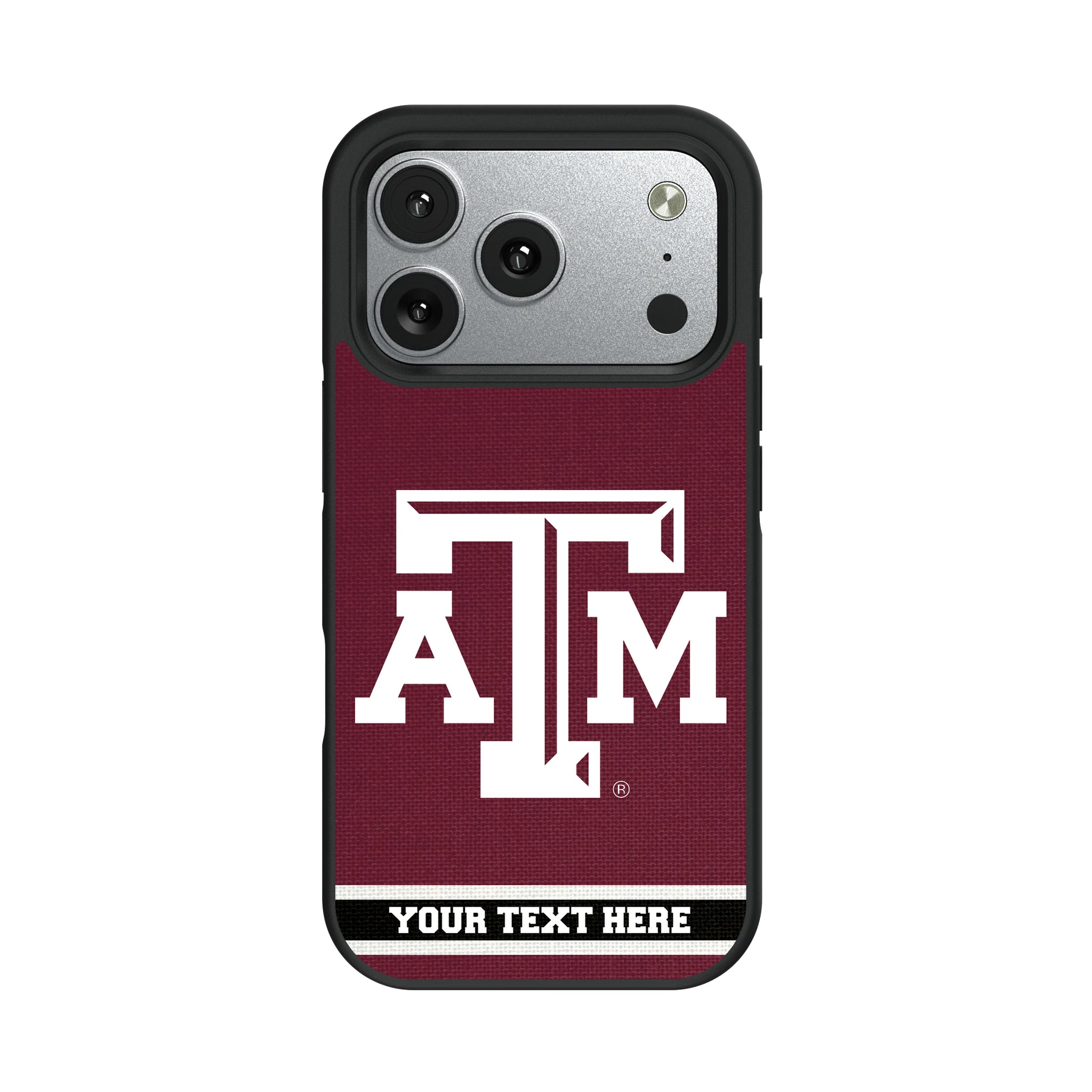 Texas A&M University Aggies Personalized Stripe iPhone Bump Phone Case for Apple iPhone#Device_iPhone 17 Pro